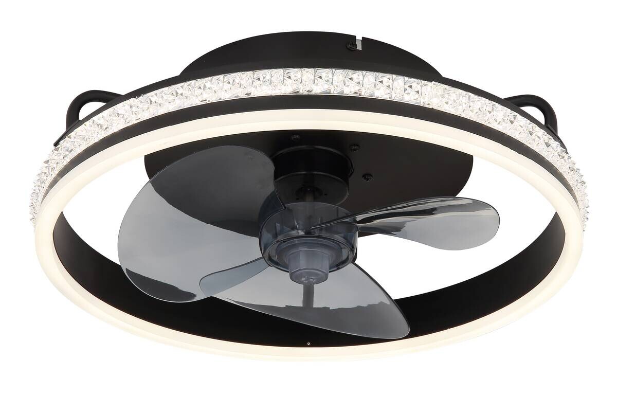 GLOBO Deckenventilator Cataleya transparent schwarz H/D: ca. 14,5x40 cm max. 29 W
