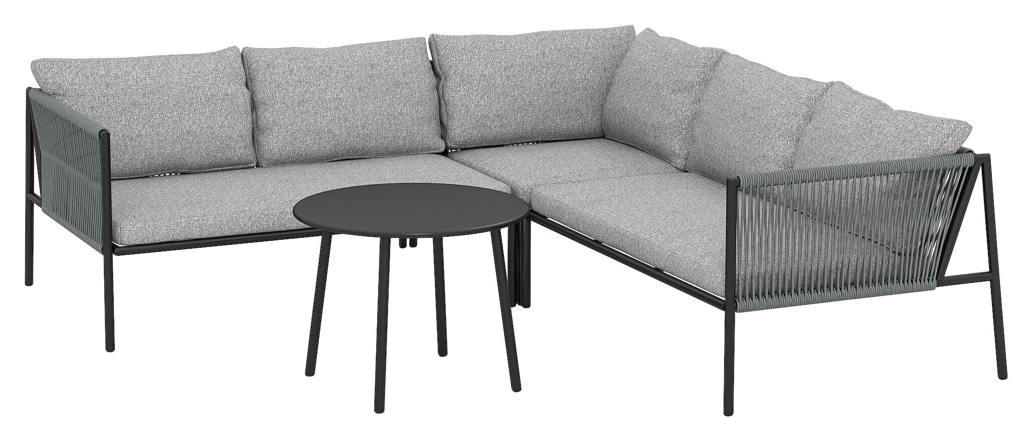 Outsunny Rattan Gartenmöbel Set dunkelgrau Polyethylen B/H/L: ca. 80x60,5x116 cm