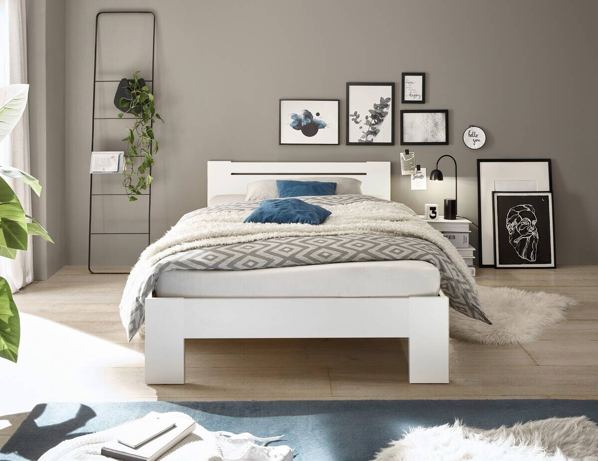 Futonbett Cannes weiß Liegefläche B/L: ca. 120x200 cm