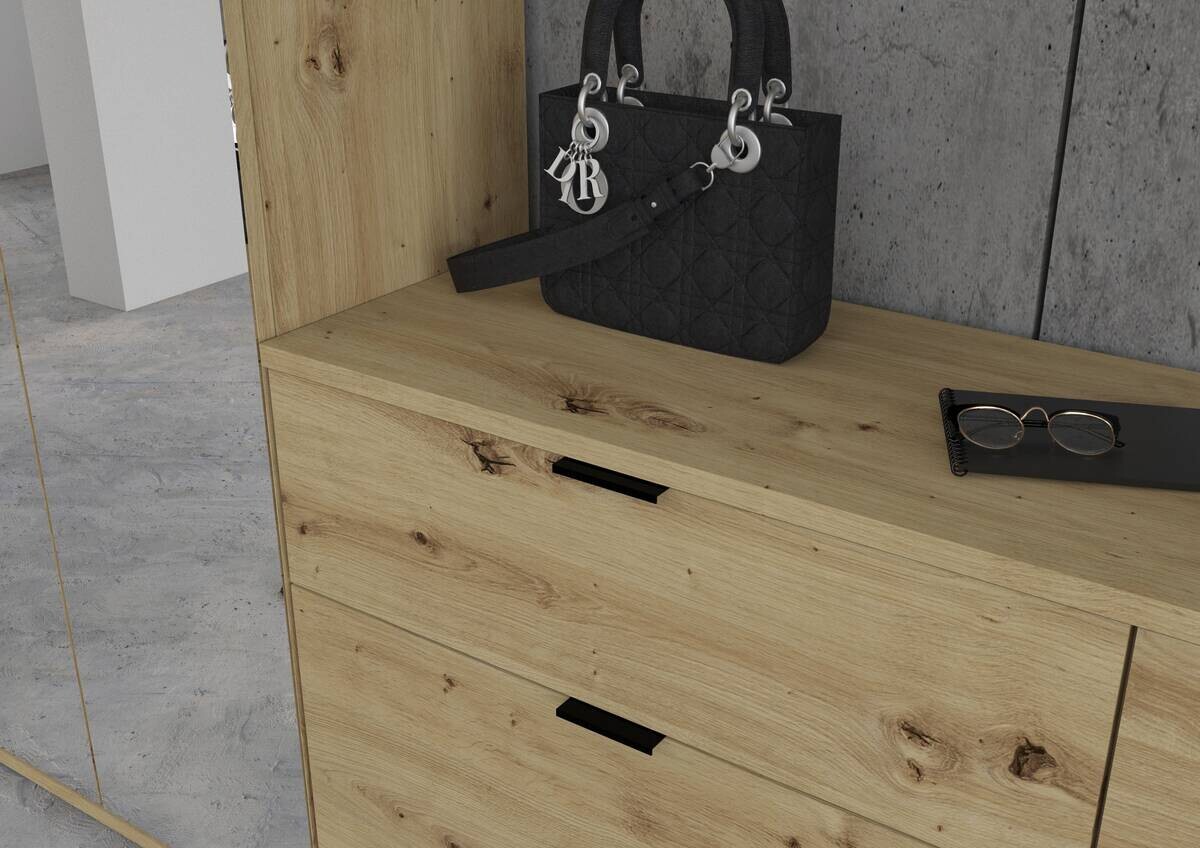 Garderobe PROJEKT Eiche Artisan Nachbildung Spiegel B/H/T: ca. 273x193x34 cm