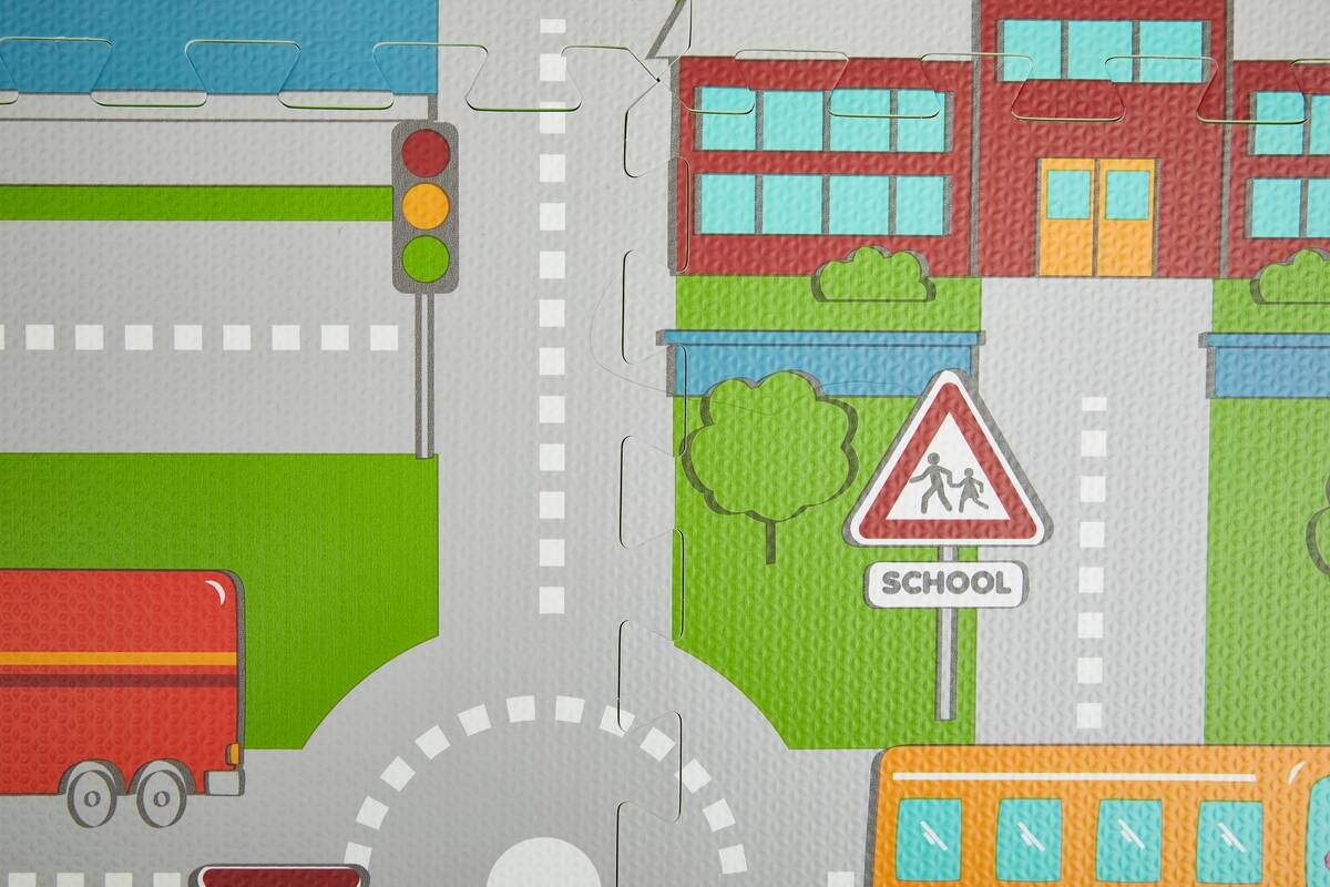 Puzzlematte Straßen bunt B/H/L: ca. 90x1x90 cm