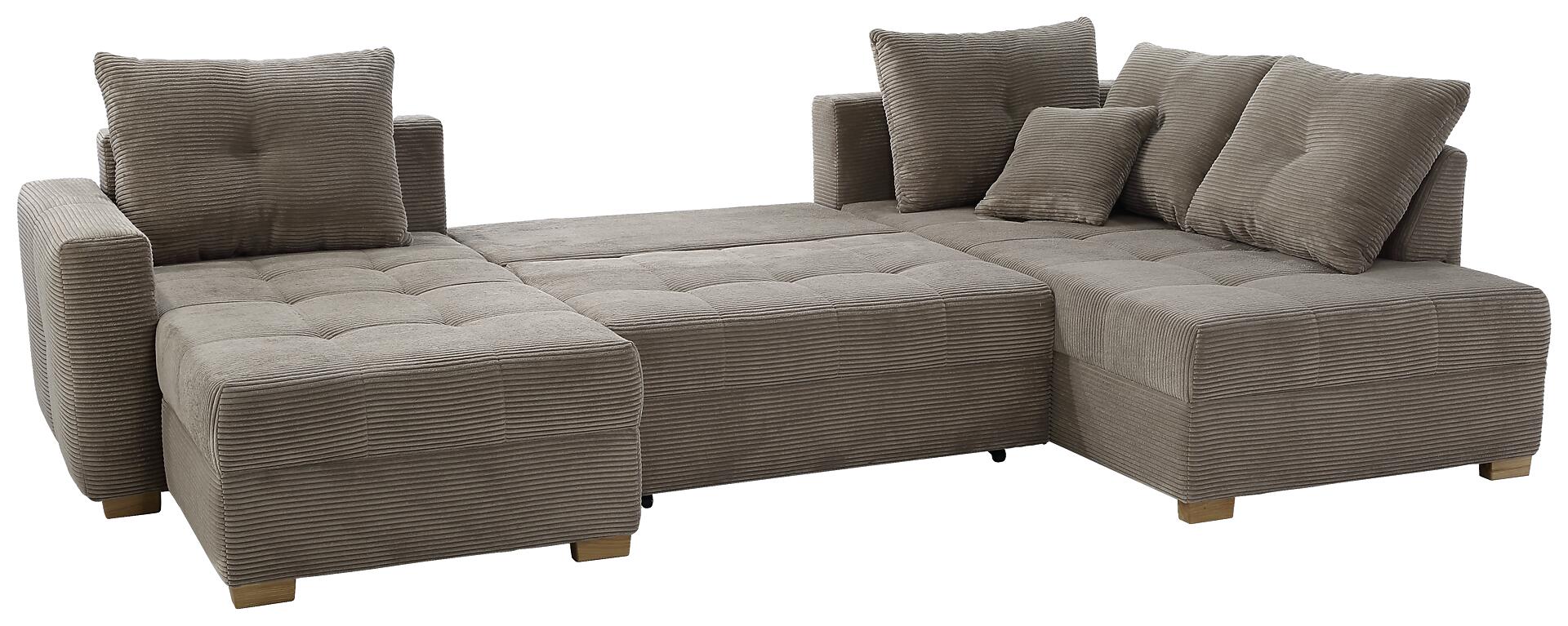 Wohnlandschaft taupe Microfaser B/H/T: ca. 313x92x200 cm