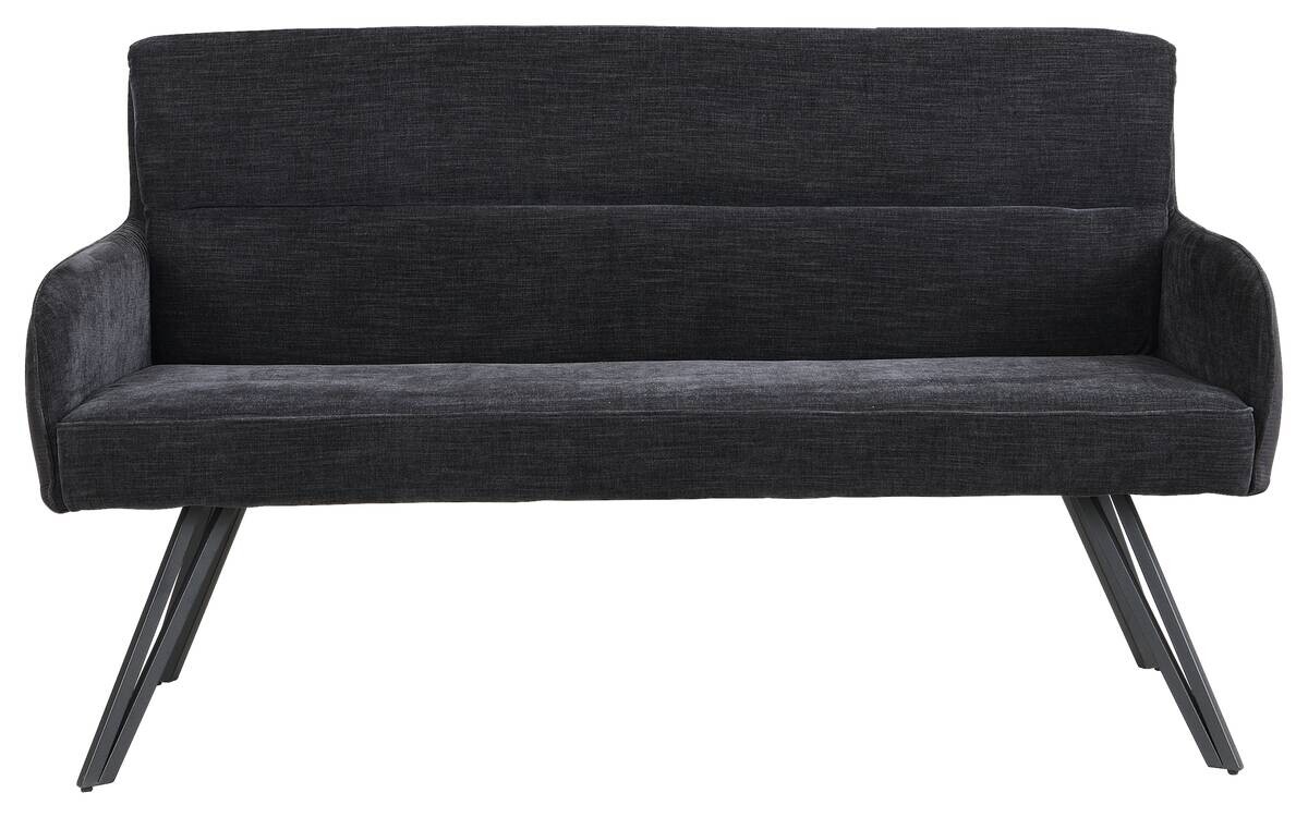 Sitzbank TINO schwarz Metall Microfaser B/H/T: ca. 140x94x67 cm