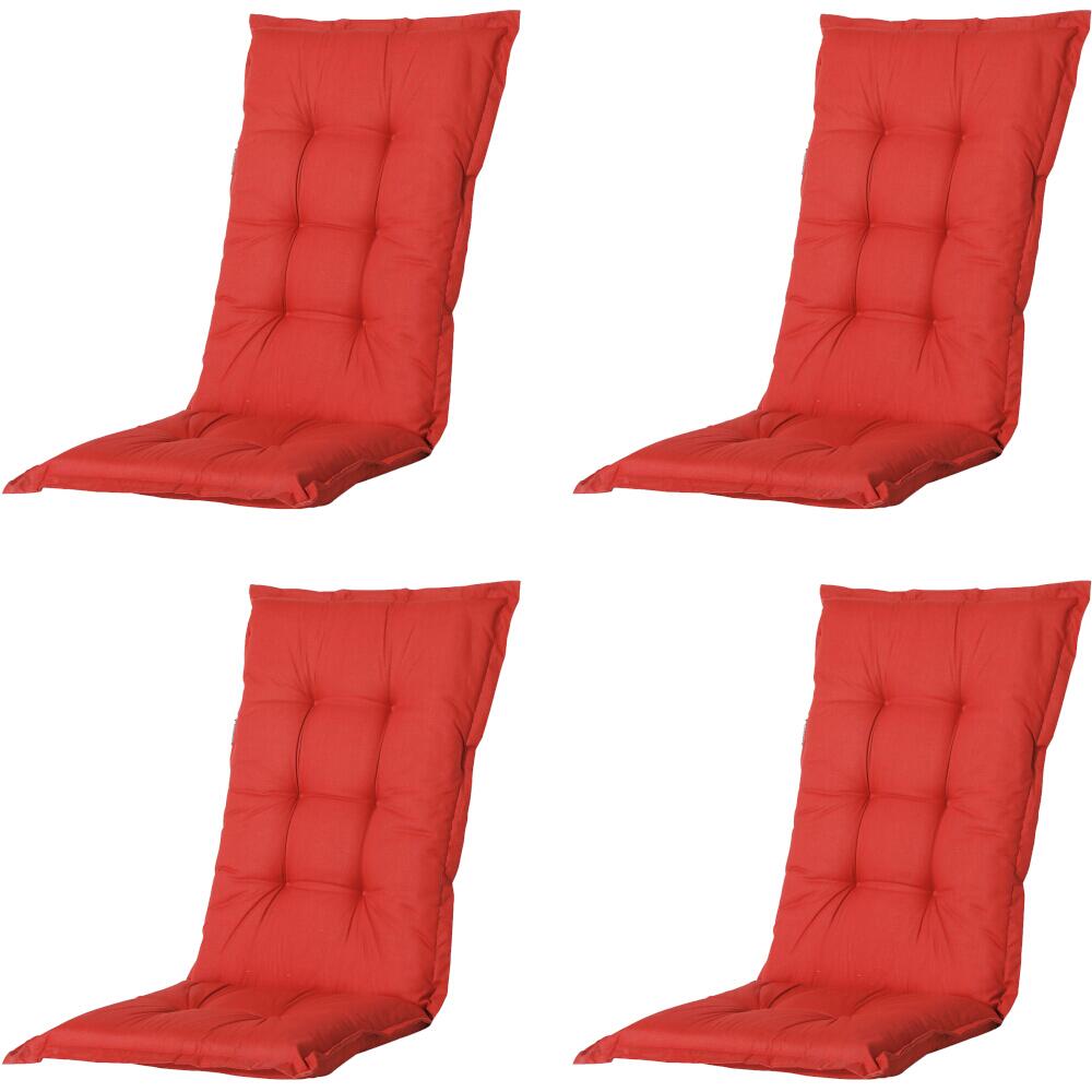 PROGARDEN,MADISON Klappsessel Set + Auflagen Tampa rot Kunststoff B/H/L: ca. 61x109x60 cm