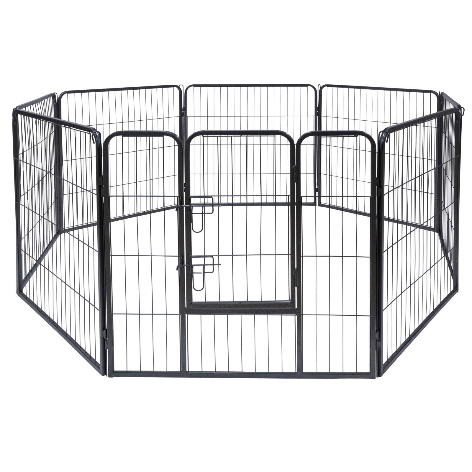 Haustierlaufstall schwarz Metall