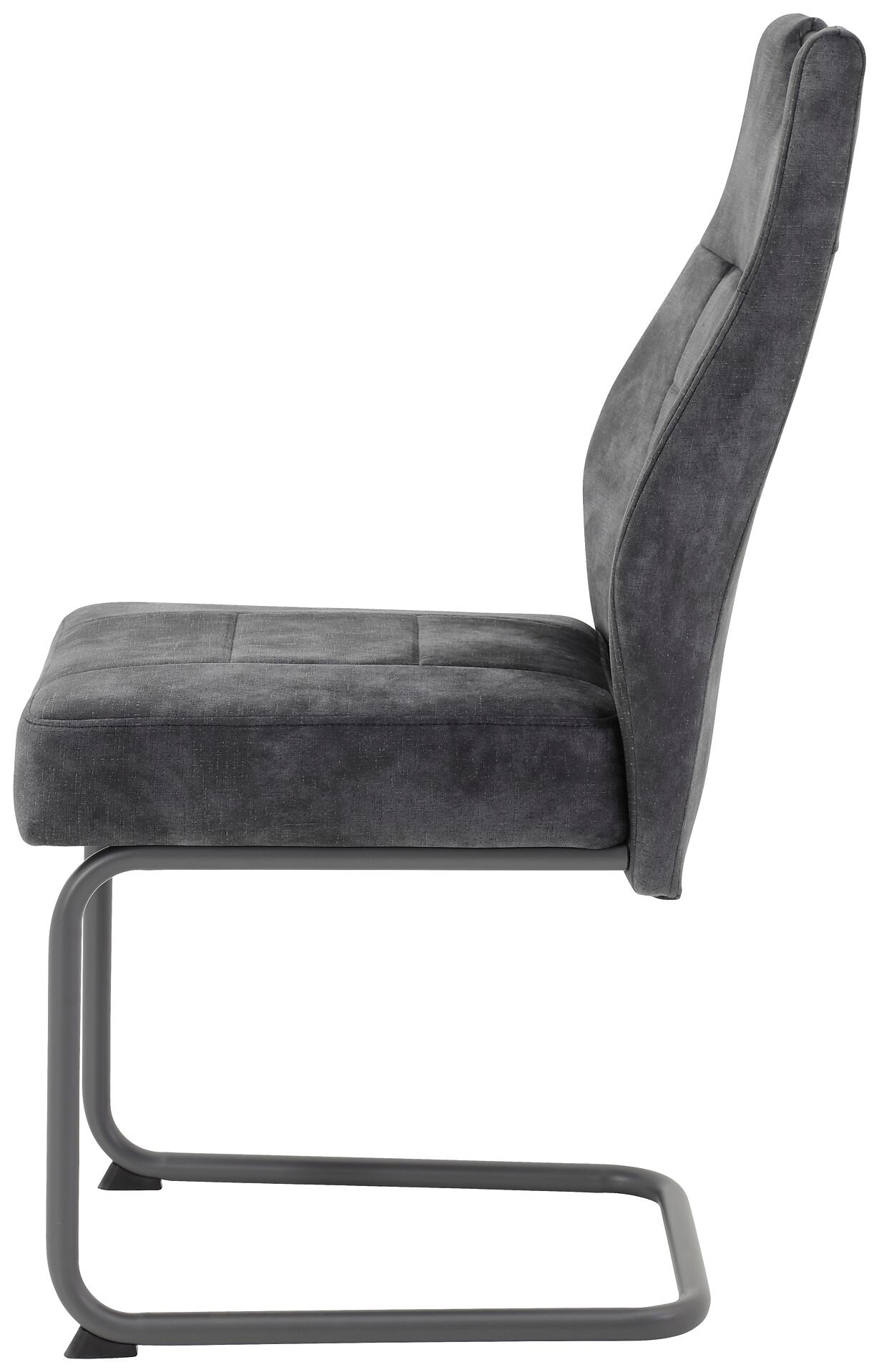 Schwingstuhl Linda 2er Set anthrazit Vintage Microfaser B/H/T: ca. 47x99x61 cm