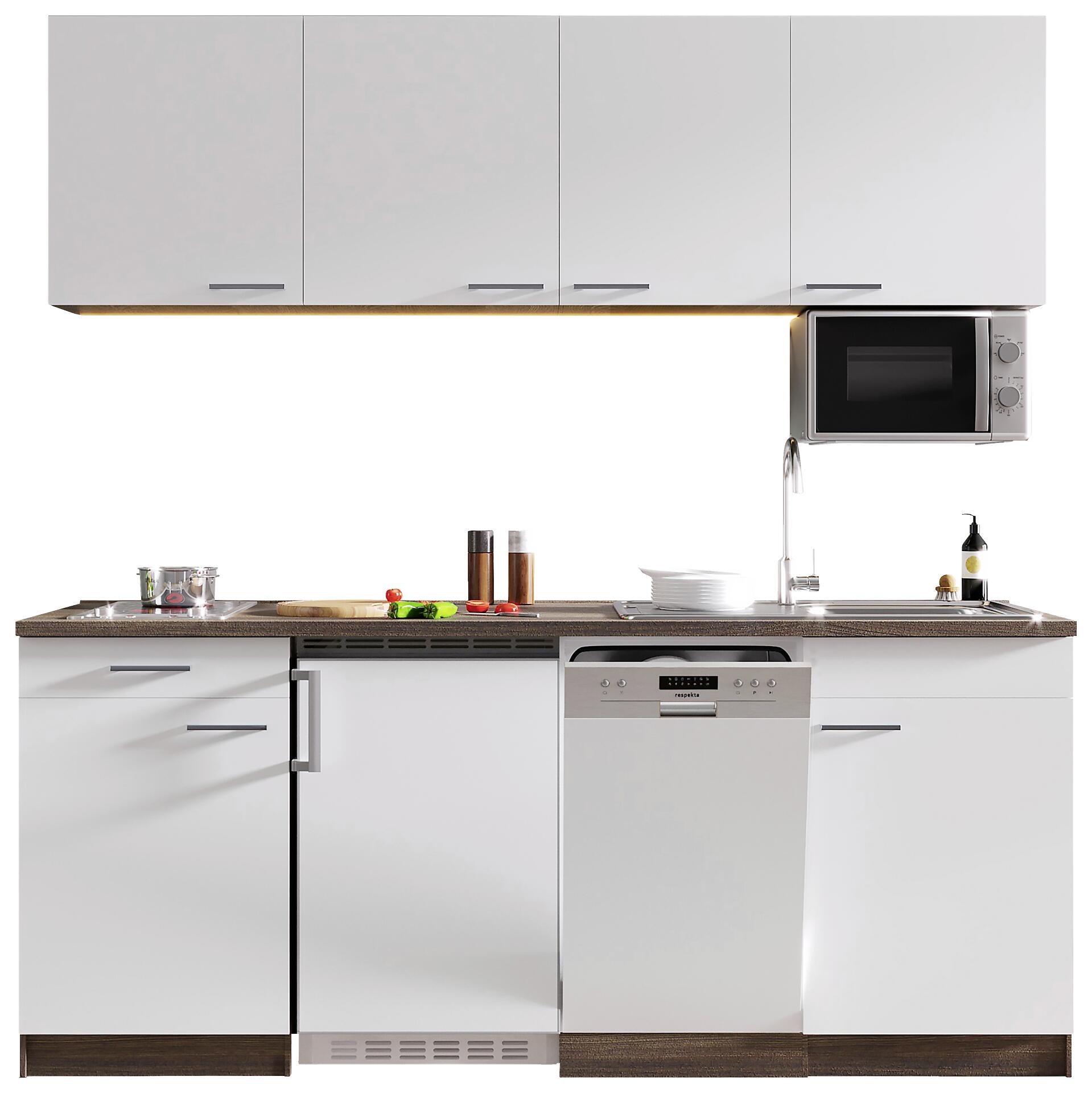 Respekta Küchenblock Economy weiß matt B/H/T: ca. 195x200x60 cm