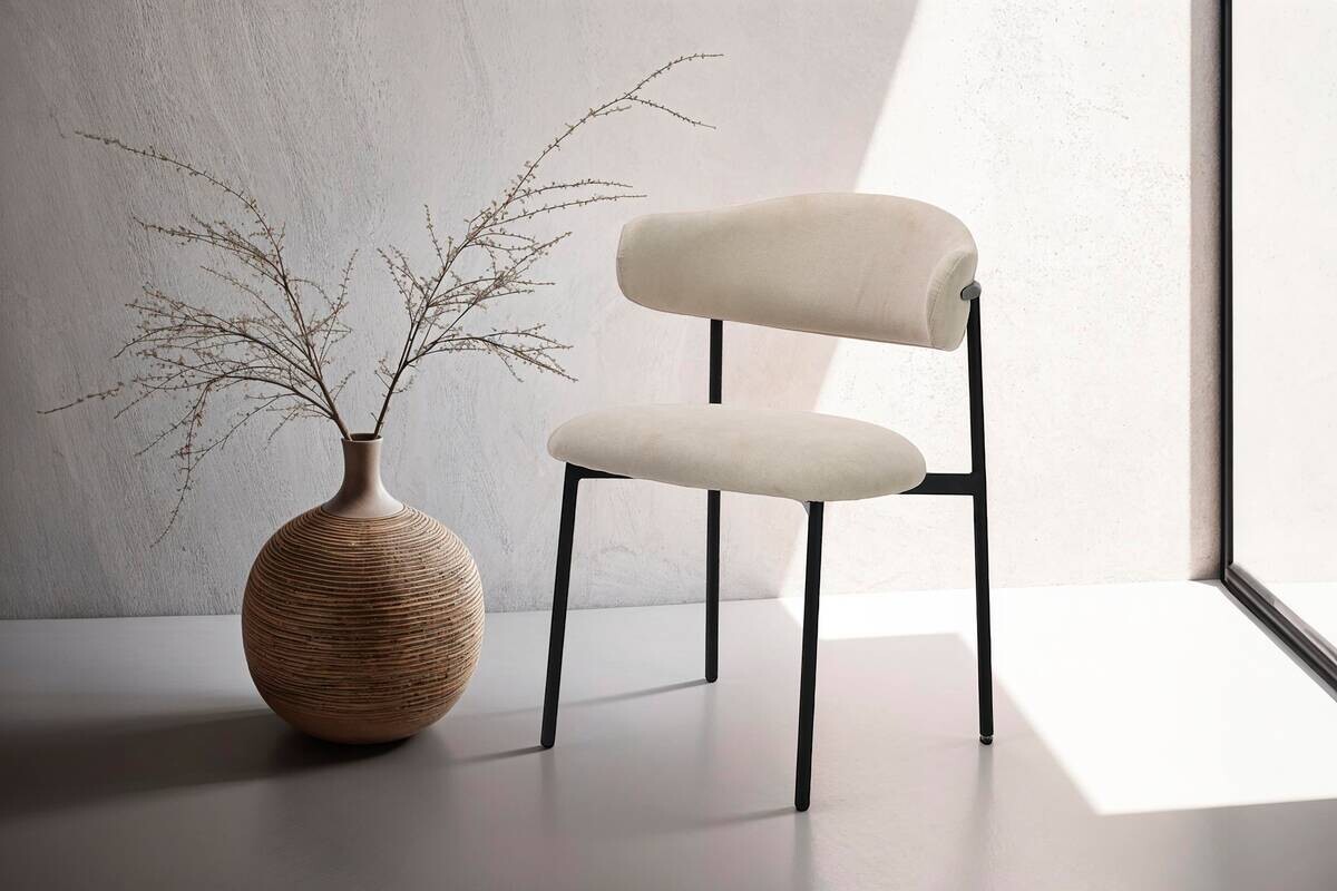 Stuhl JERSEY 2er-Set. taupe Webstoff B/H/T: ca. 58x78x54,5 cm