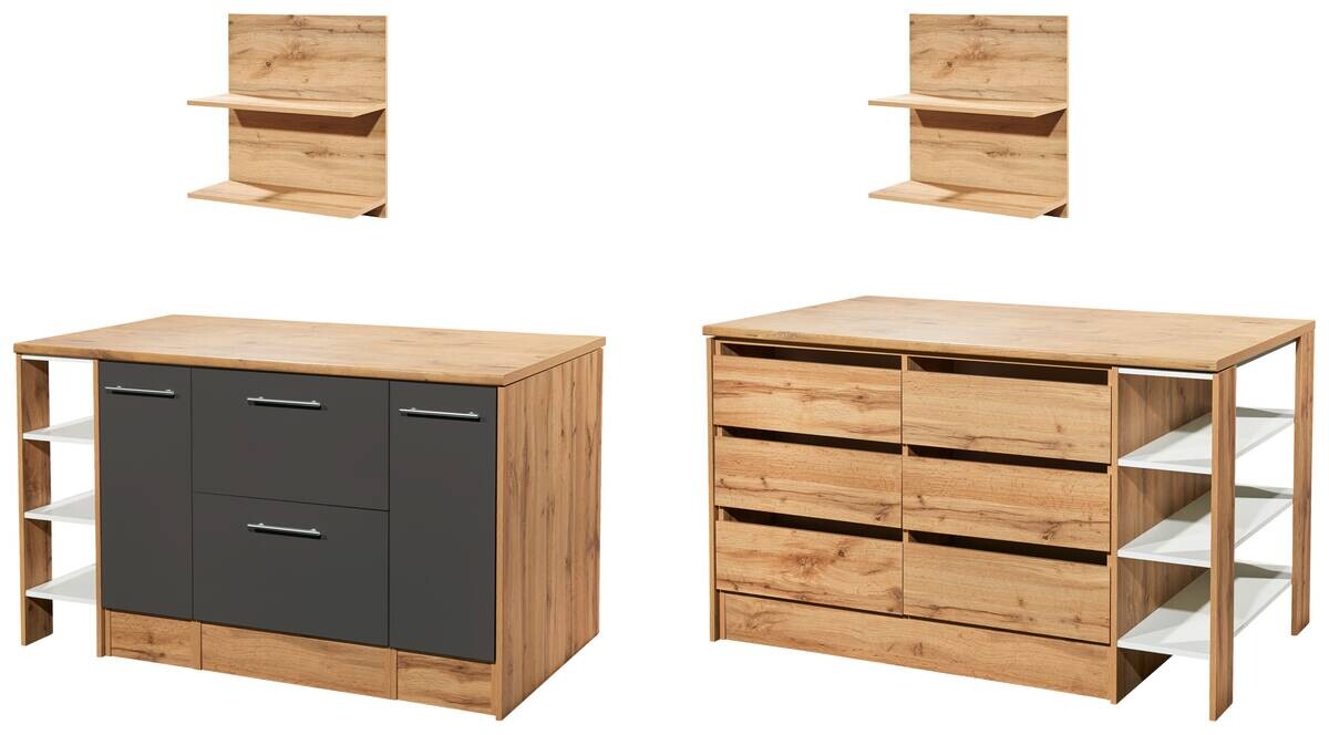 Respekta Küchenblock Hilde grau matt B/H/T: ca. 150x90x90 cm