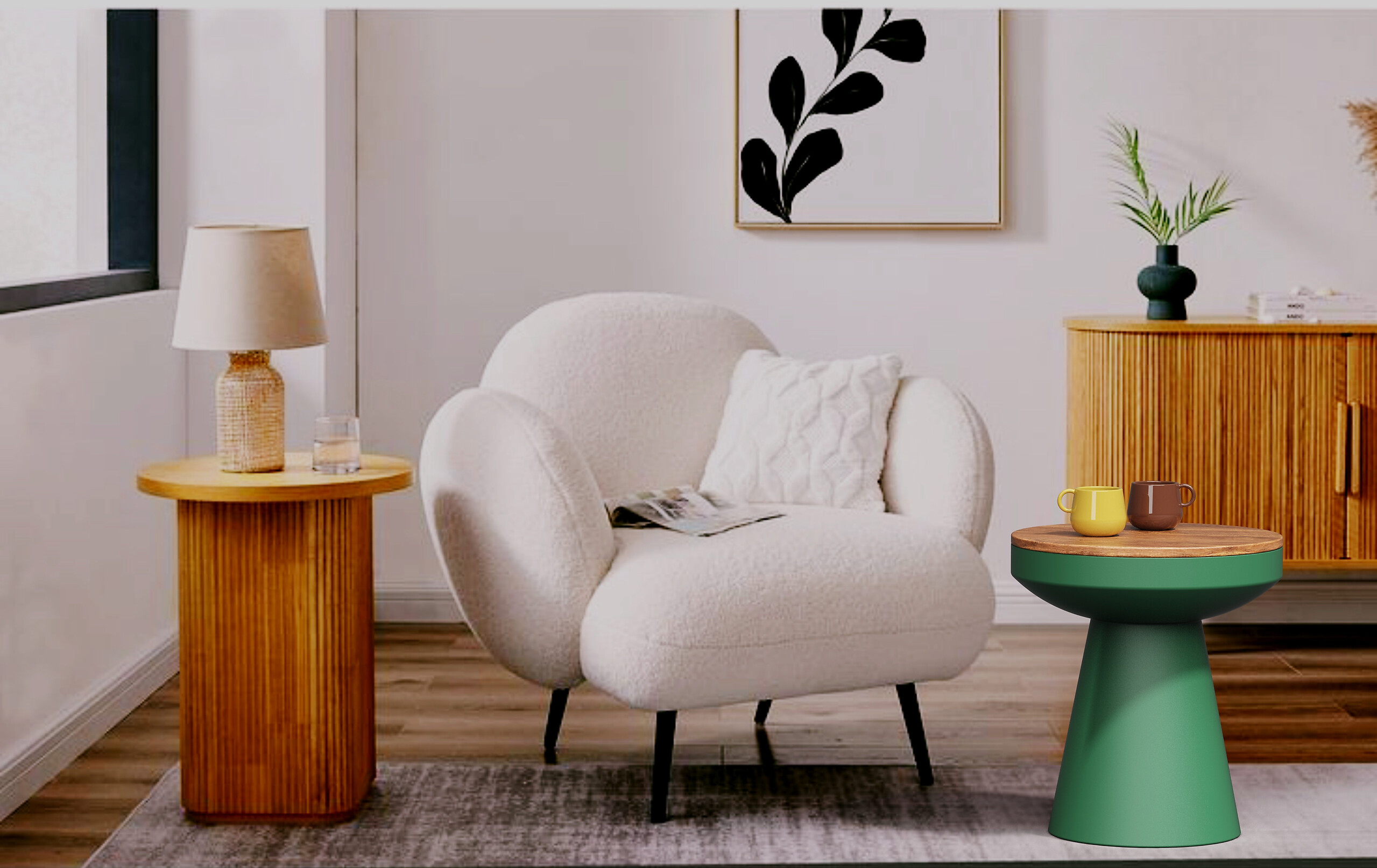 Beistelltisch Belina braun Mango H/D: ca. 51x40 cm