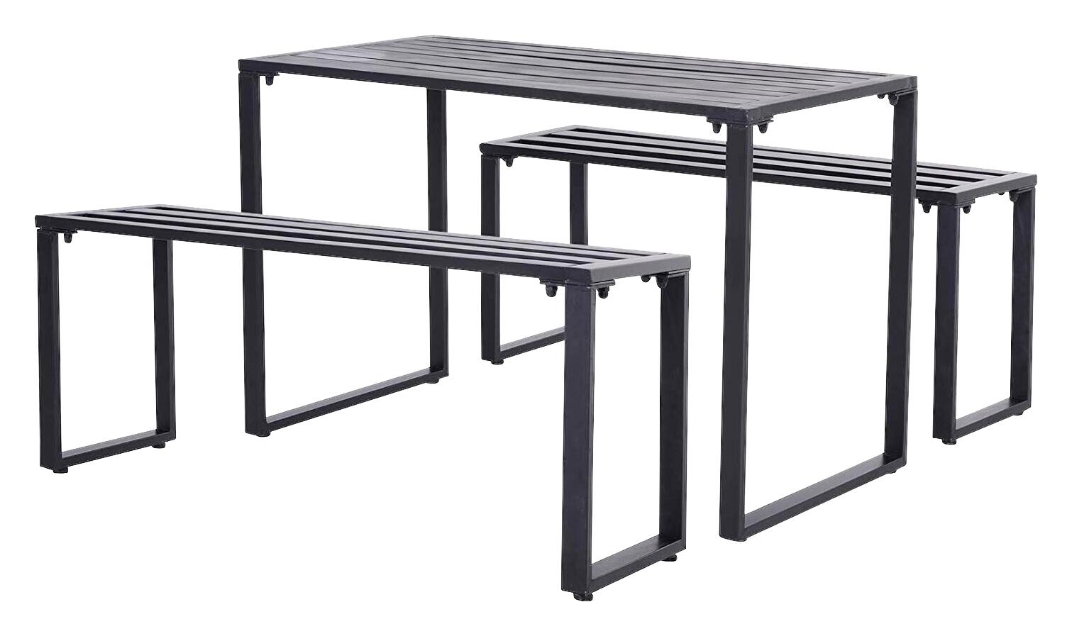 Outsunny Gartengarnitur schwarz Metall