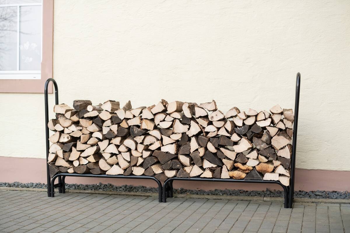 ShelterLogic Kaminholzregal schwarz B/H/L: ca. 244x118x25 cm