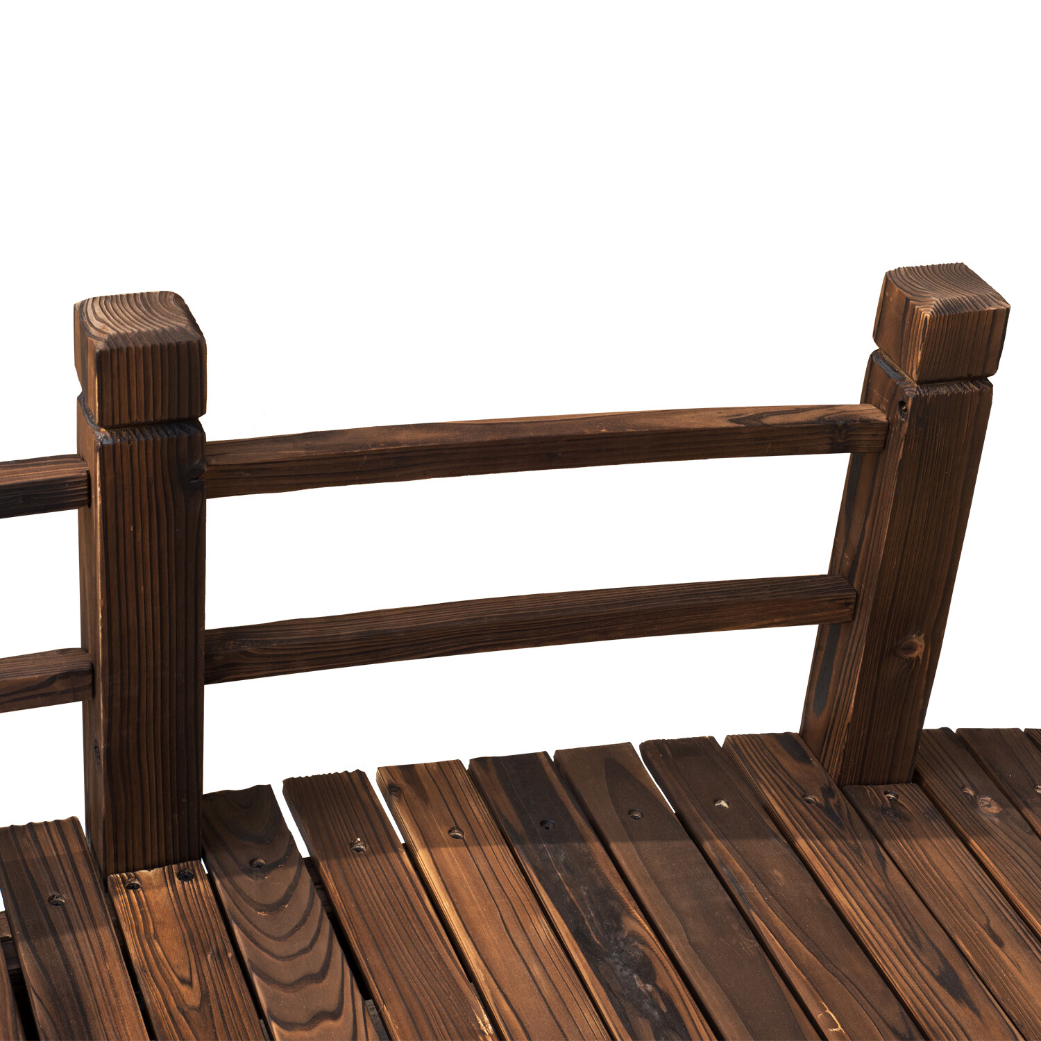 Outsunny Holzbrücke mit Geländer dunkelbraun B/H/L: ca. 67x48x153 cm ca. 181 kg