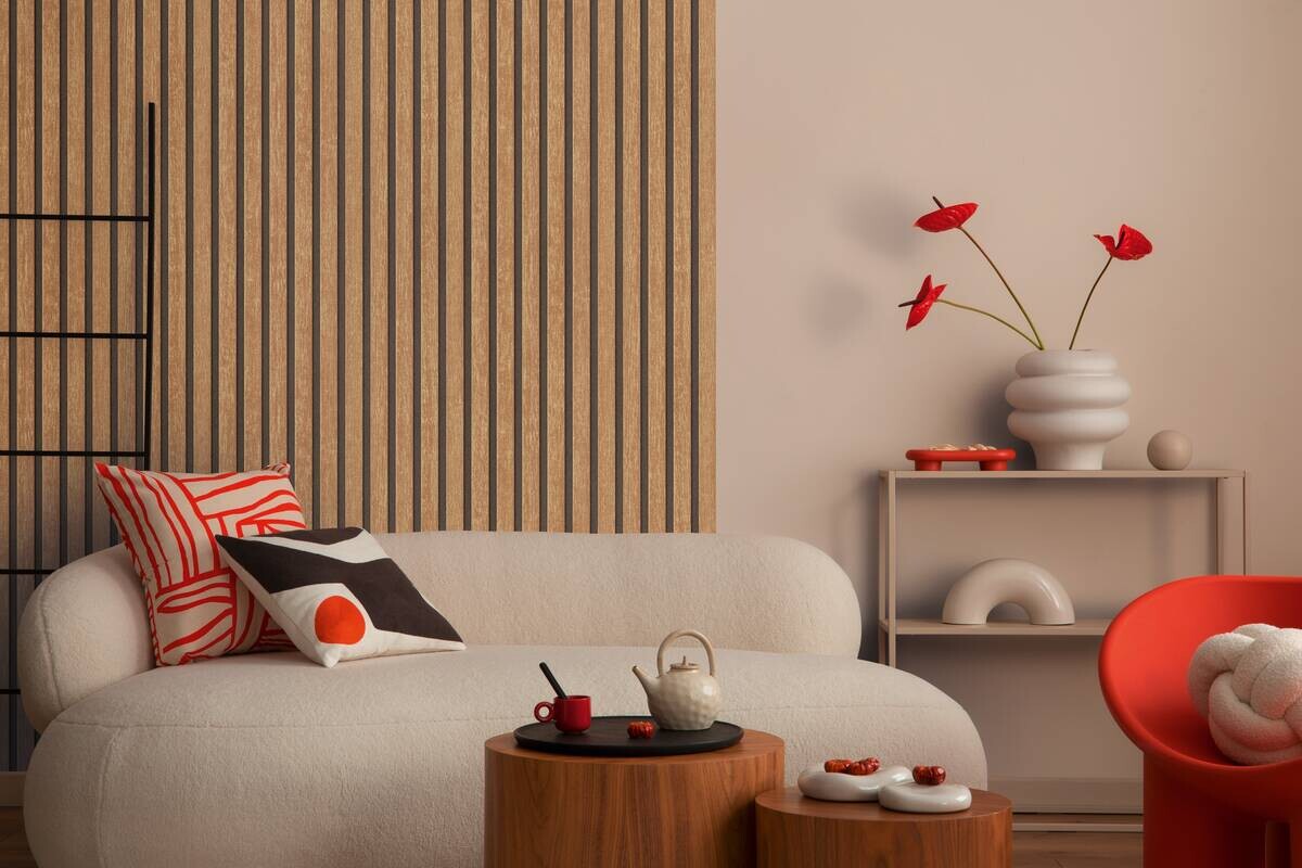 Vliestapete Akustikpaneel braun B/L: ca. 53x1005 cm