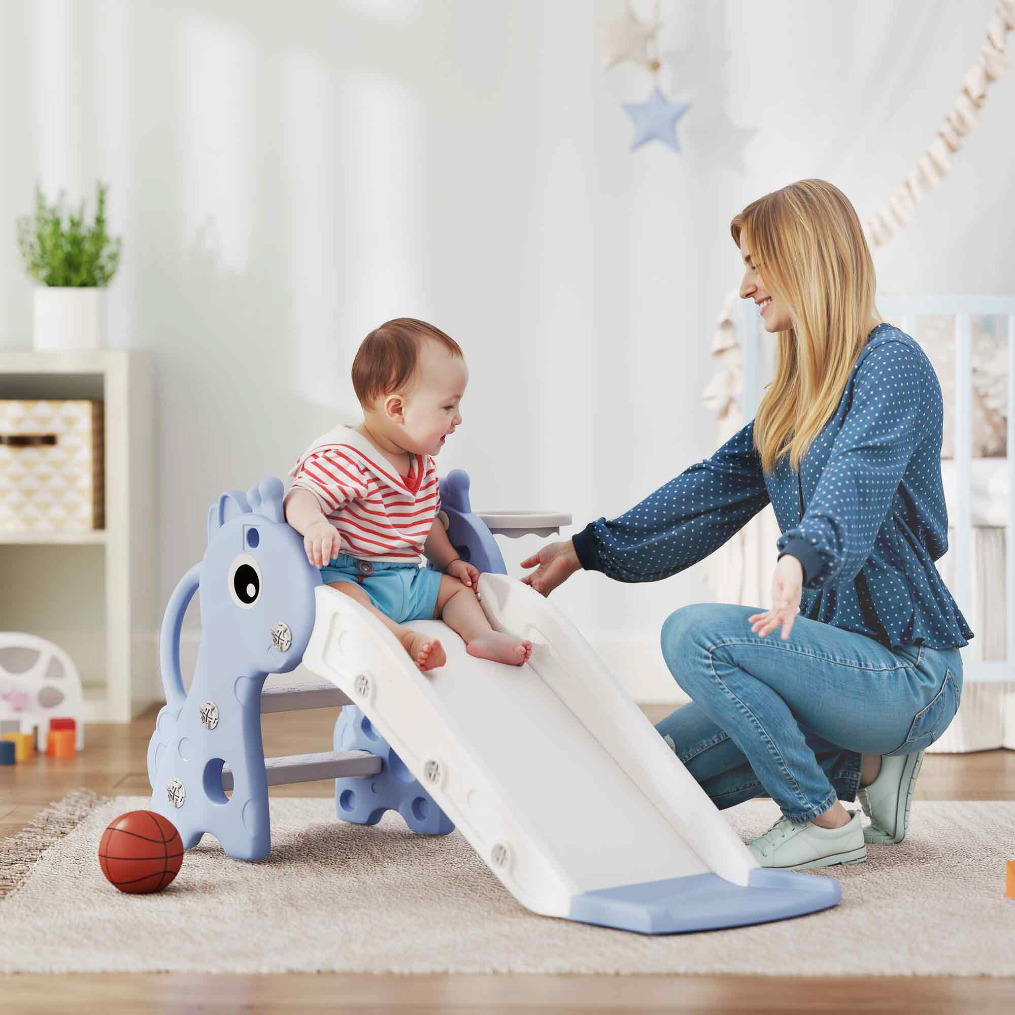 AIYAPLAY Kinderrutsche blau B/H/L: ca. 51,5x52x106 cm