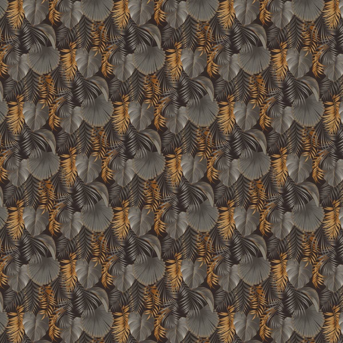 Vliestapete Dschungel schwarz gold B/L: ca. 53x1005 cm