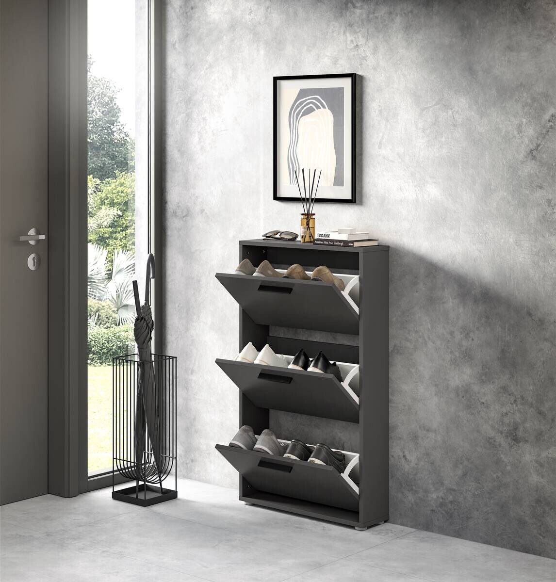 Schuhkipper SAM anthrazit B/H/T: ca. 59x103x17 cm Schuhkipper SAM anthrazit B/H/T: ca. 59x103x17 cm