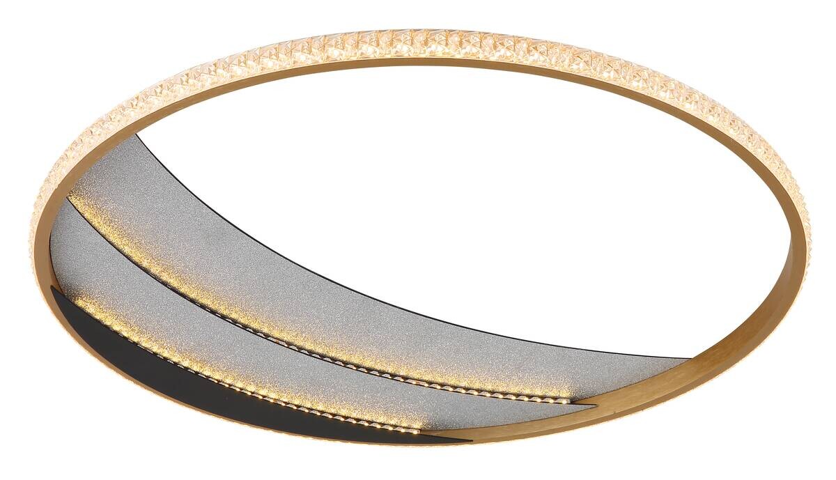 GLOBO Deckenleuchte gold klar schwarz Metall Kunststoff Aluminium H/D: ca. 6x52 cm 1 Brennstellen