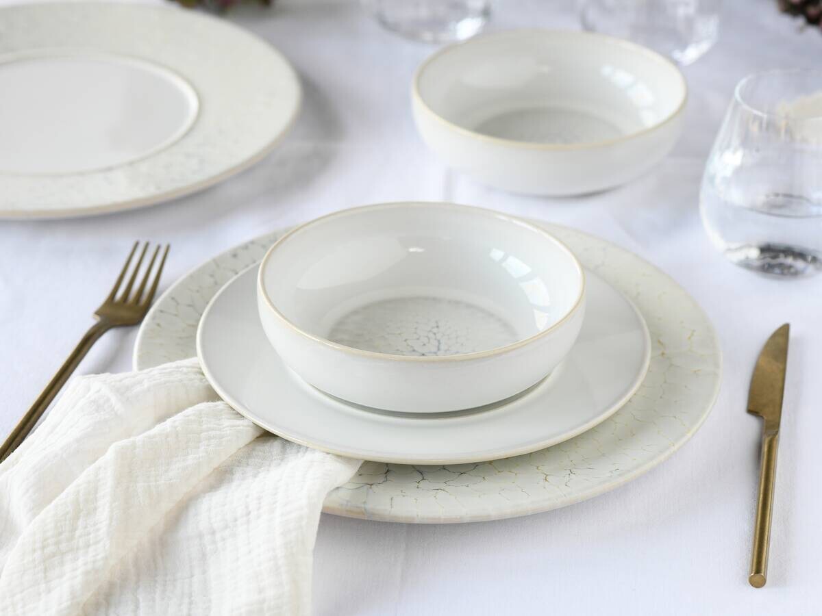 CreaTable Tafelservice Unico Toscania offwhite Steinzeug 8 tlg.