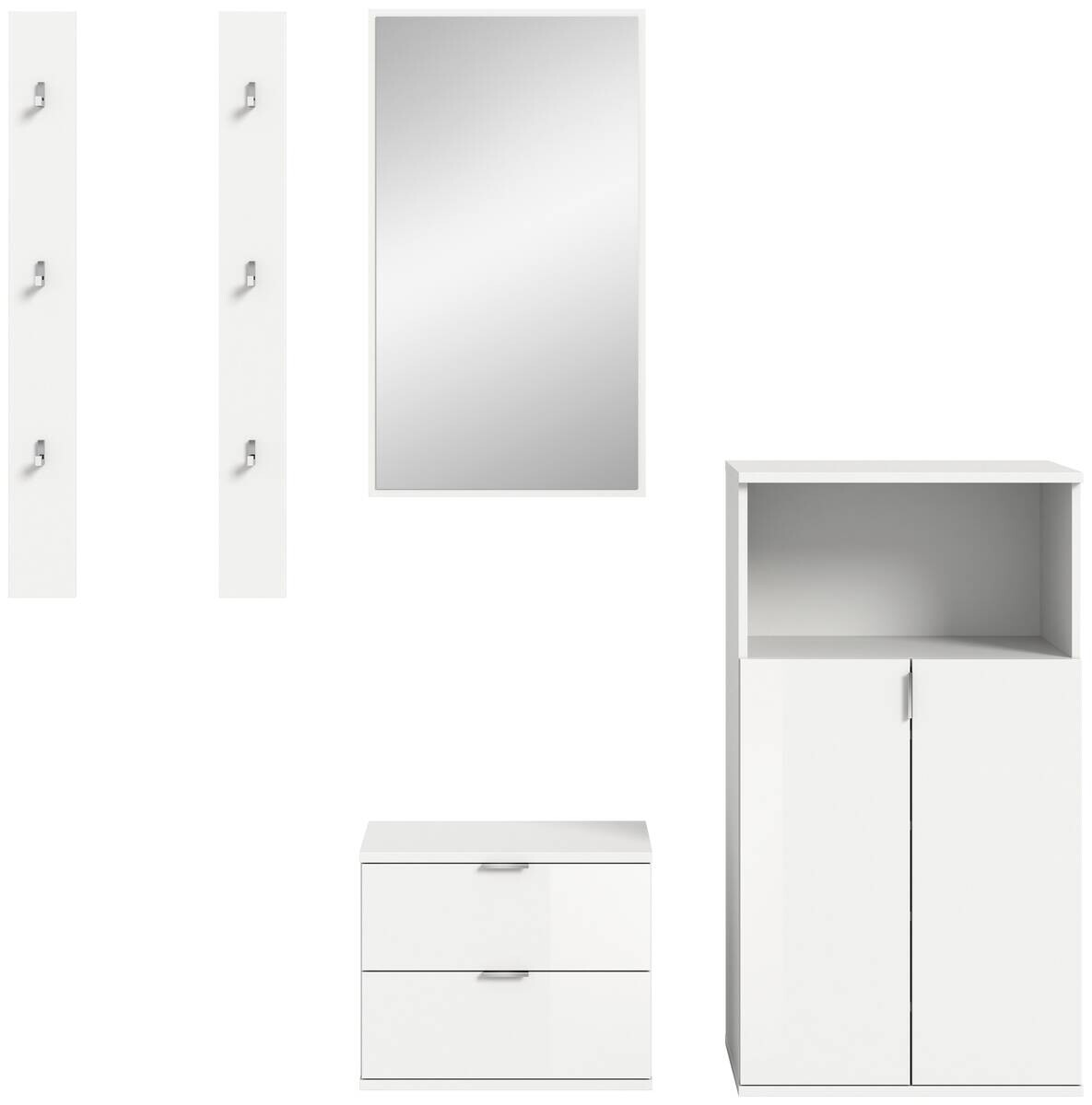 Garderobe PROJEKT X weiß weiß Hochglanz B/H/T: ca. 179x191x37 cm