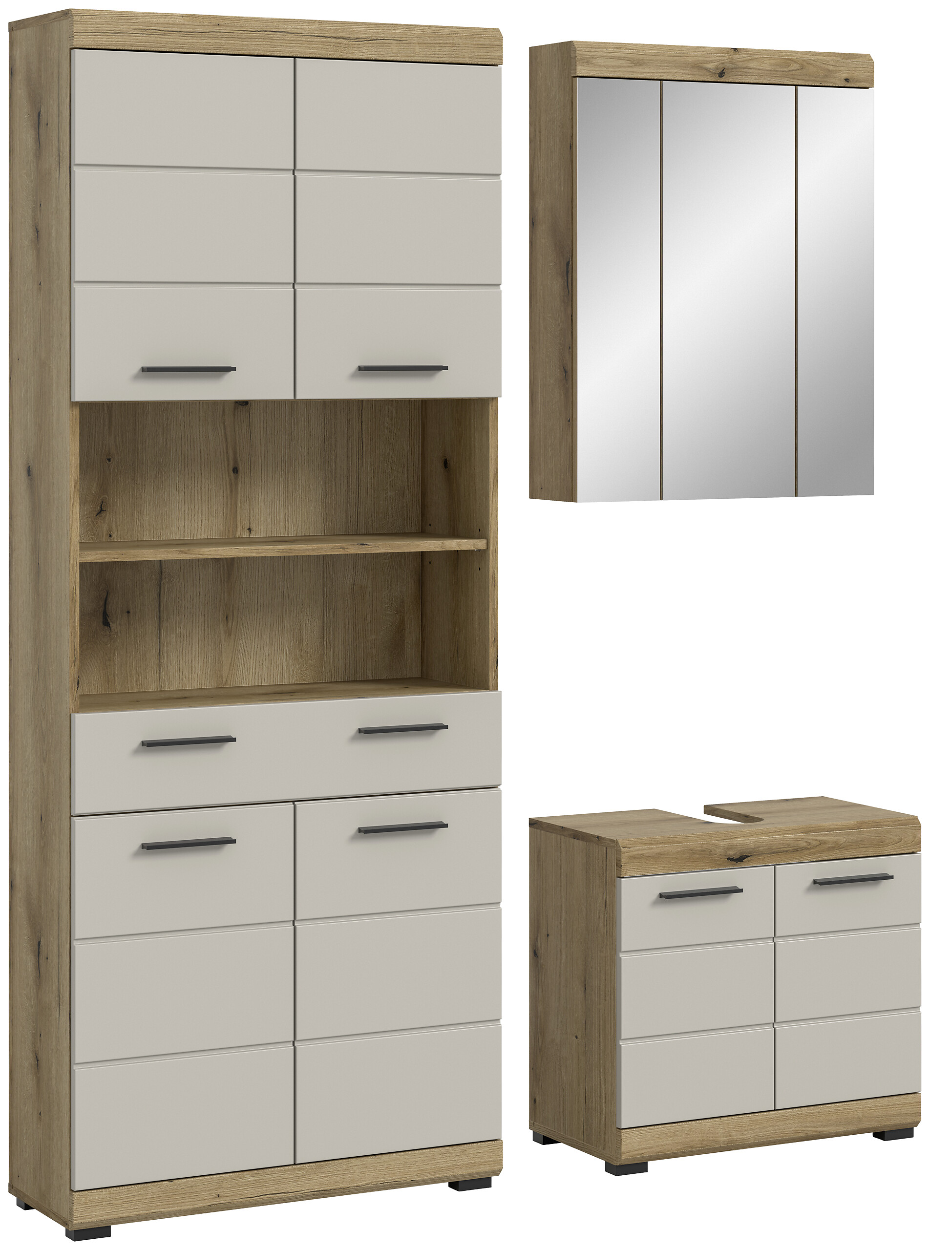 Badezimmer-Set Scout Evoke Oak Nachbildung Kaschmirgrau Nachbildung B/H/T: ca. 149x191x34 cm