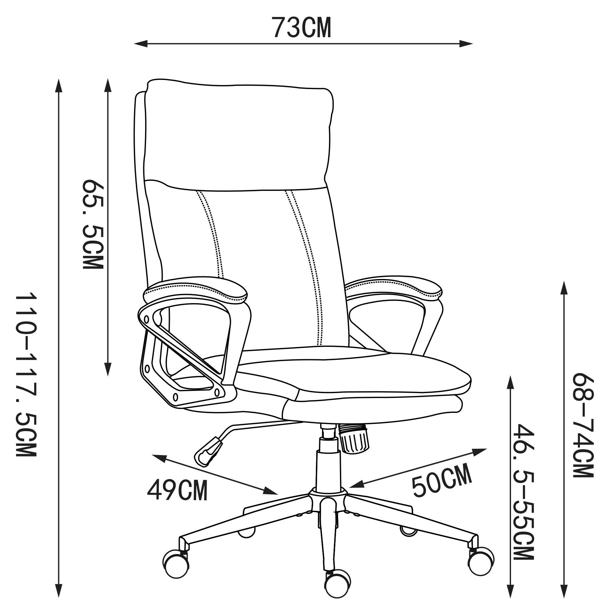 Chefsessel POCOLine grau Stoff