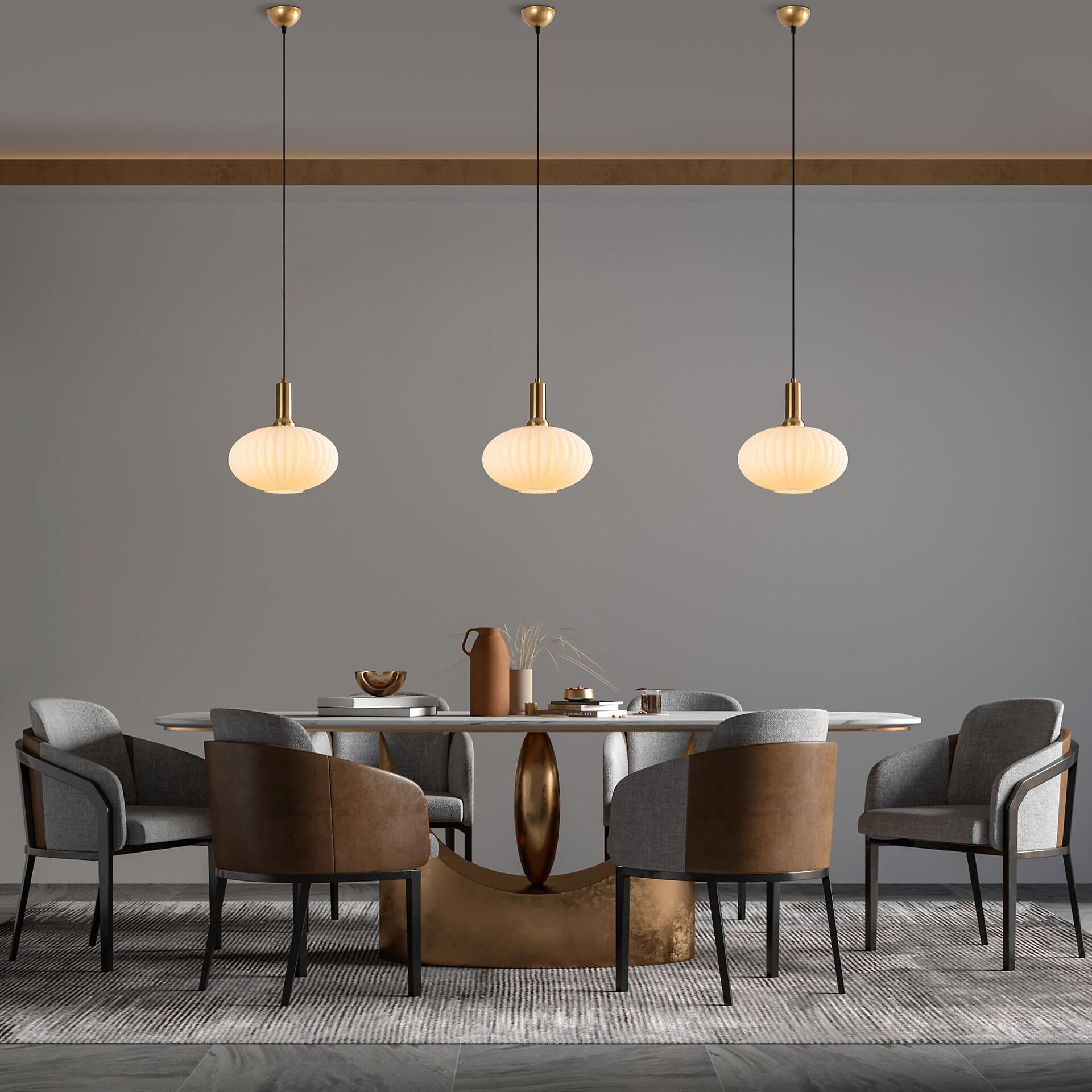 Opviq Pendelleuchte Asker-15181 gold Metall Glas B/H/T/L/D: ca. 30x118x30x30x30 cm E27 1 Brennstellen