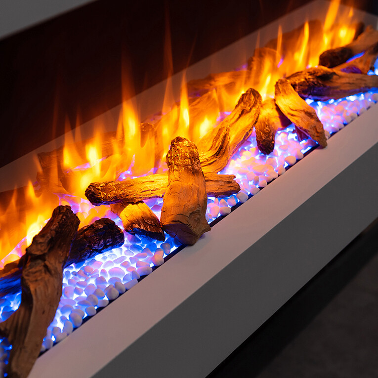 Balderia Wandkamin Elektrischer-Kamin Hestia grau MDF B/H/T: ca. 152x59x25 cm