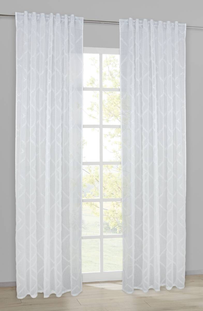 Kombivorhang Inge weiß B/L: ca. 140x245 cm