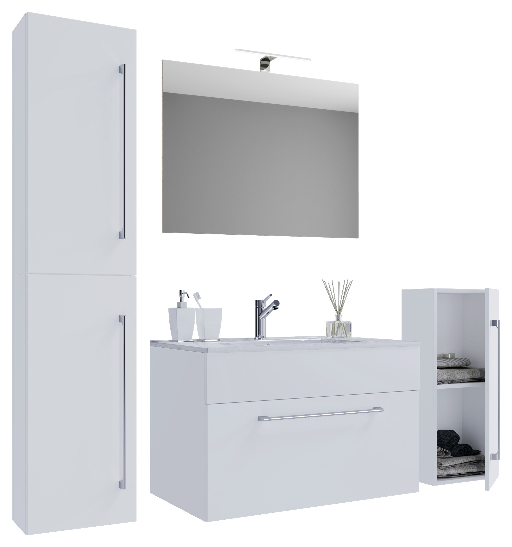 Waschplatz 5tlg-Badinos weiß B/H/T: ca. 60x50x46 cm