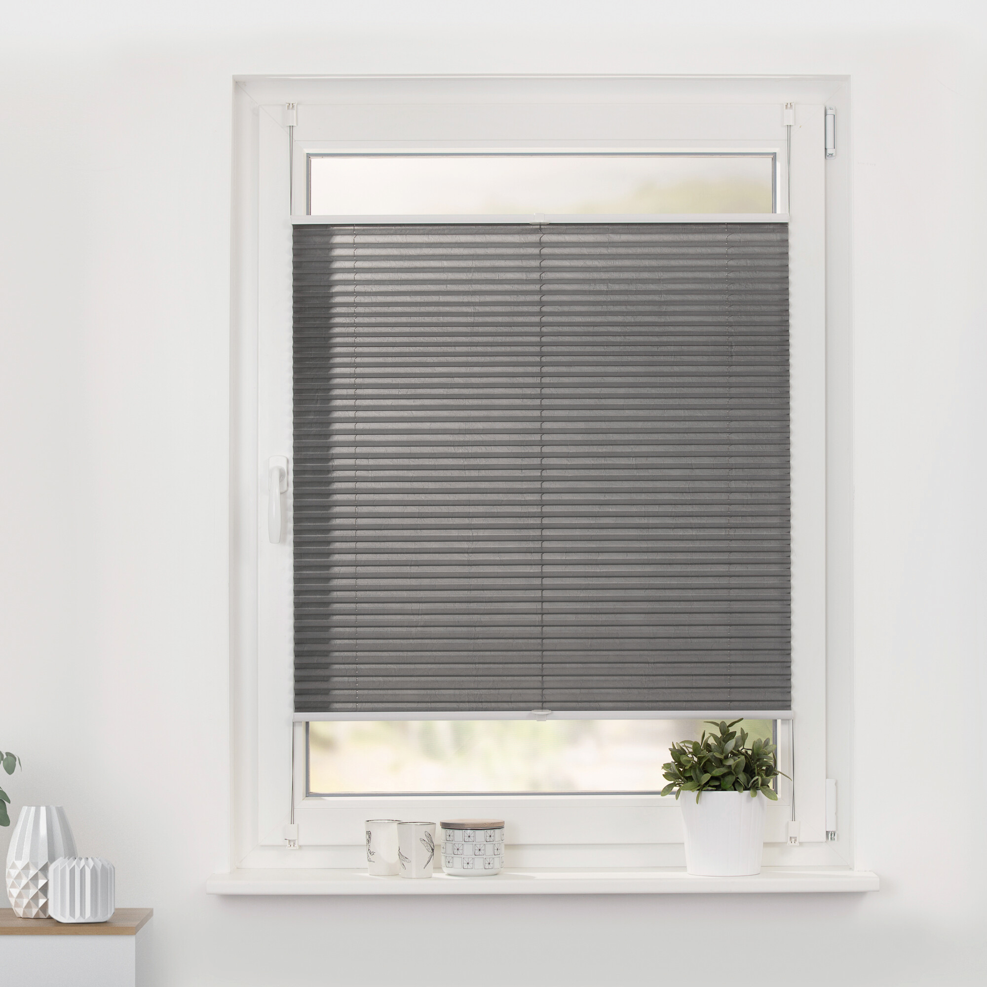 LICHTBLICK Spannplissee hellgrau B/L: ca. 85x130 cm