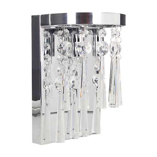 SPOT Light Wandleuchte Luxoria Chrom transparent Metall Klarglas B/H/T: ca. 16x23x13 cm G9