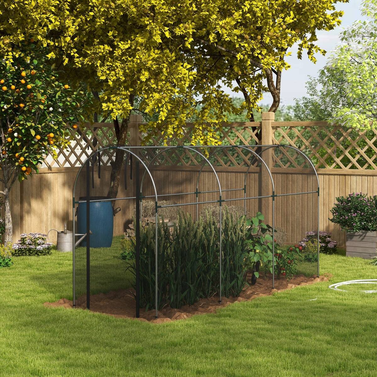 Outsunny Tier-Zubehör schwarz Edelstahl B/H/L: ca. 360x120x188 cm