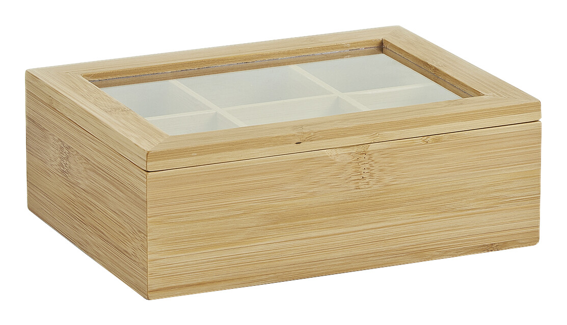 Zeller Teebeutelbox natur Bambus B/H/L: ca. 16x7,5x22 cm
