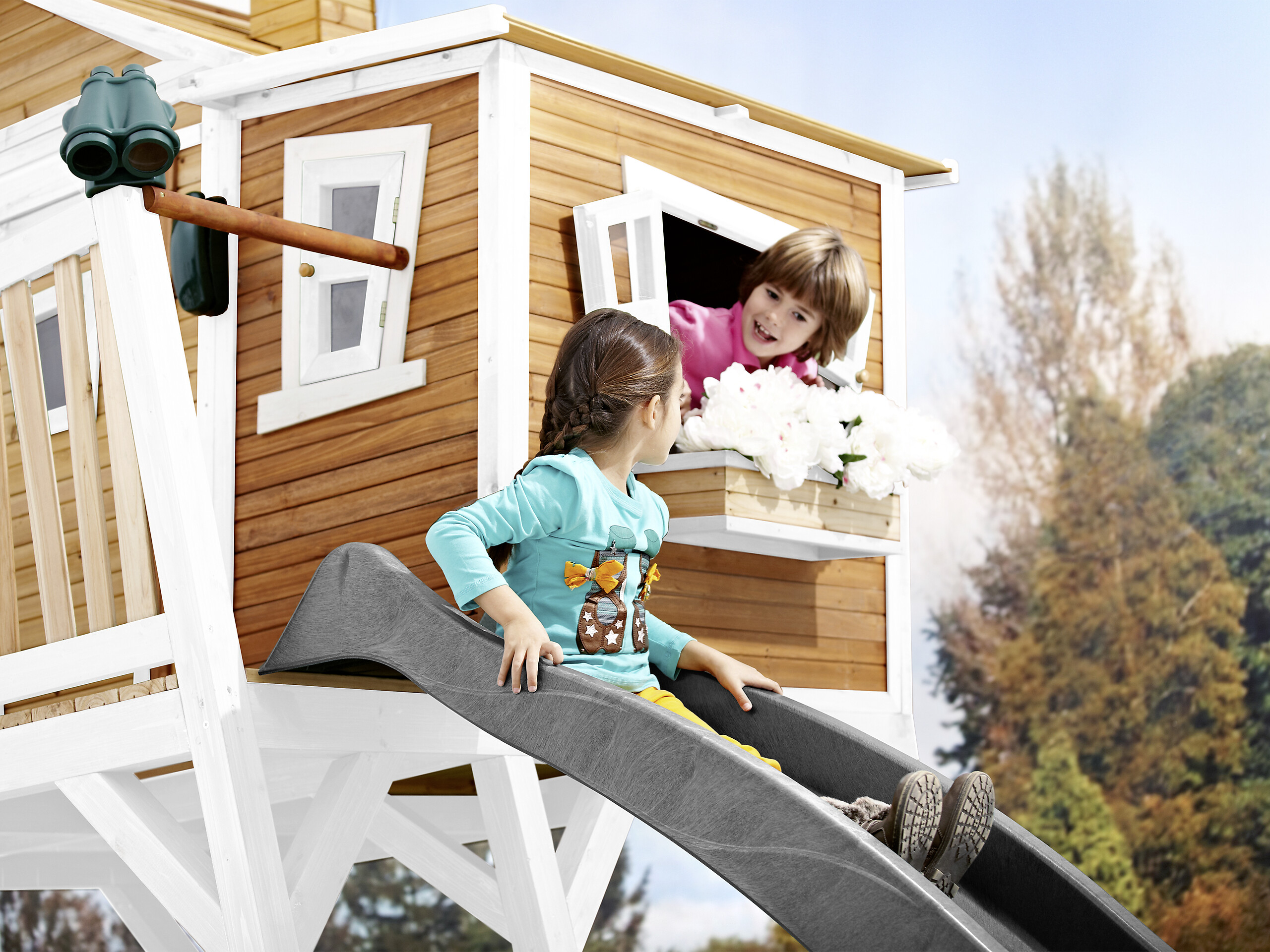 AXI Spielhaus Max braun B/H/L: ca. 432x288x193 cm