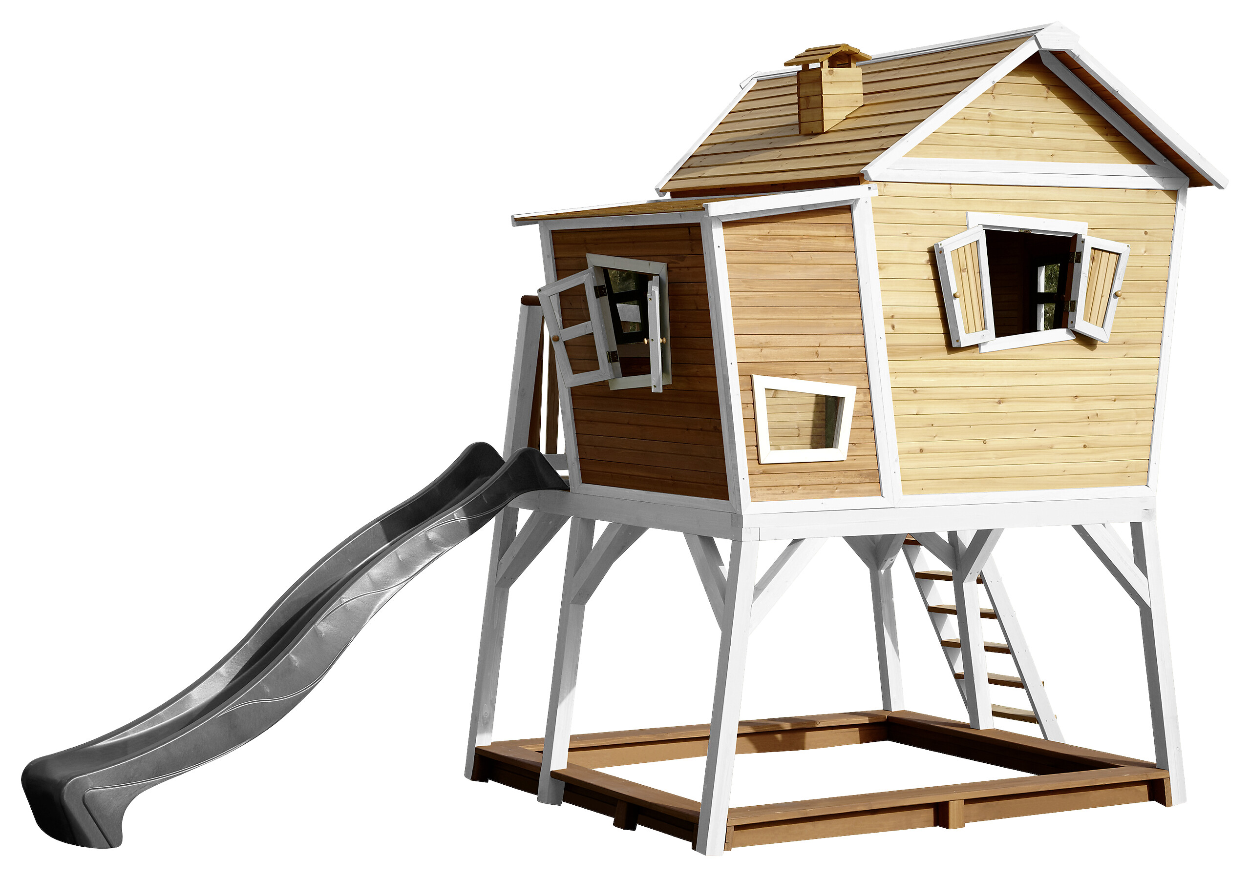 AXI Spielhaus Max braun B/H/L: ca. 432x288x193 cm