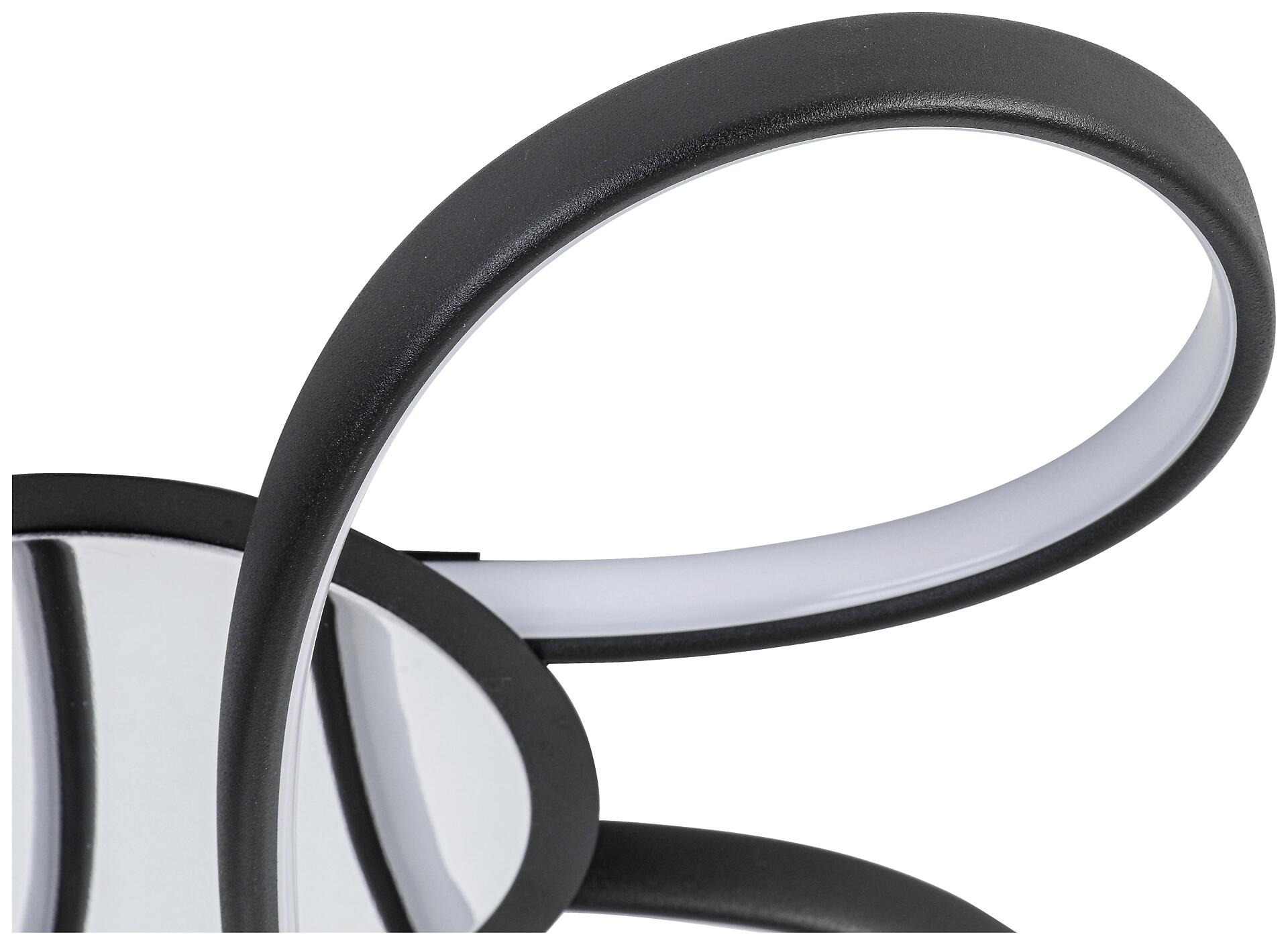 Nolo LED Deckenleuchte Markus Chrom schwarz Kunststoff Metall B/H/L: ca. 48x12x48 cm 2 Brennstellen