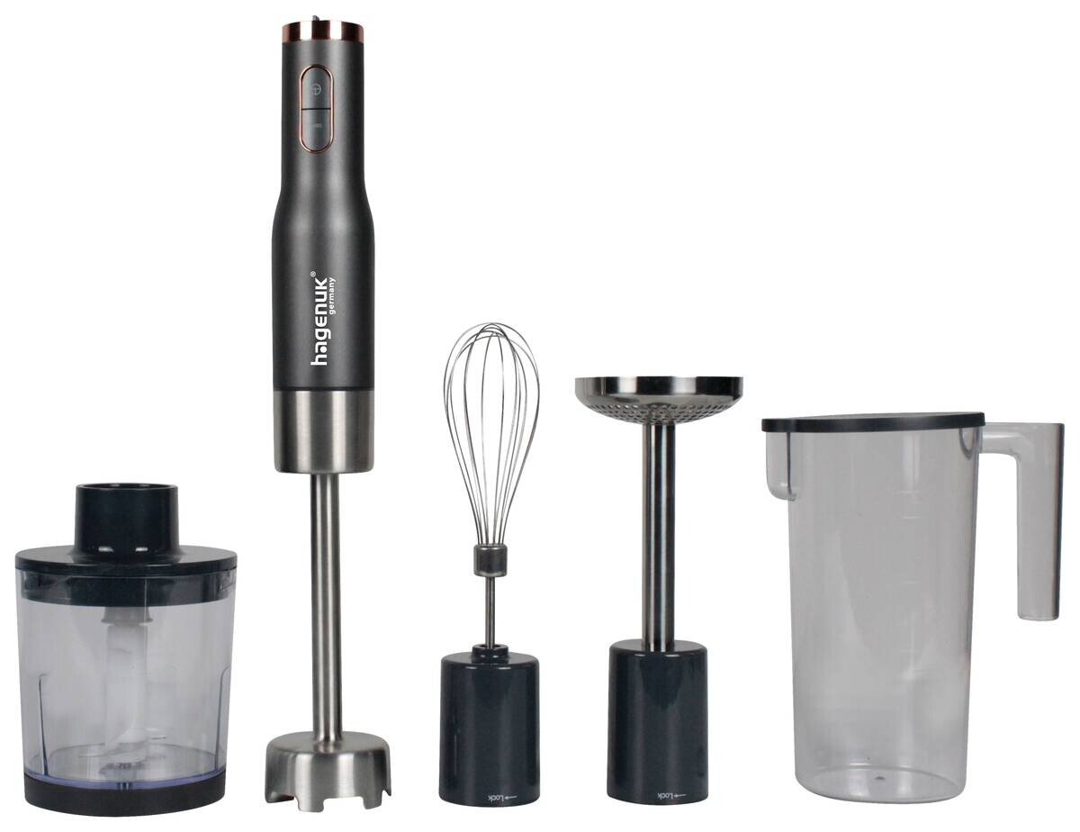 Hagenuk Stabmixer-Set ESMS-400 schwarz Kunststoff Edelstahl B/H/T: ca. 22x42x15 cm Hagenuk Stabmixer-Set ESMS-400 schwarz Kunststoff Edelstahl B/H/T: ca. 22x42x15 cm