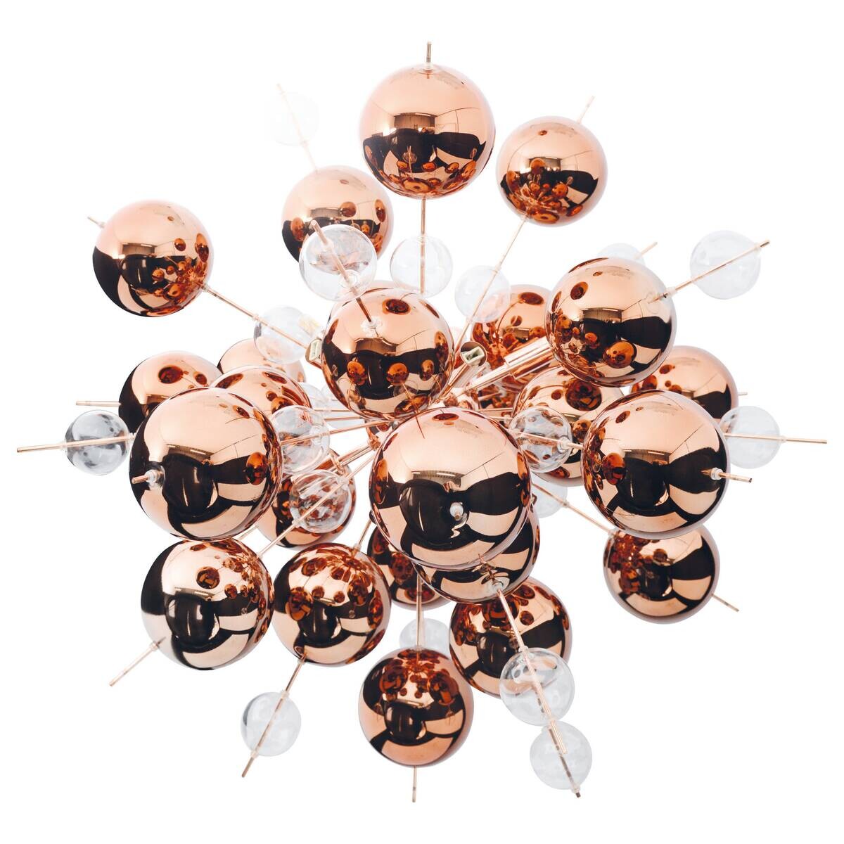 Näve Leuchten Pendelleuchte 7026447 Kupfer Glas Metall B/H/T: ca. 65x150x65 cm G9 10 Brennstellen