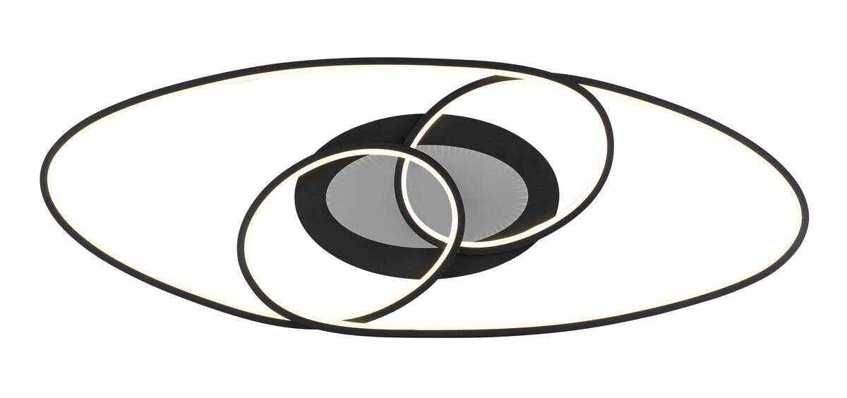 Nolo LED-Deckenleuchte Flow schwarz Metall B/H/L: ca. 30x7,5x85 cm