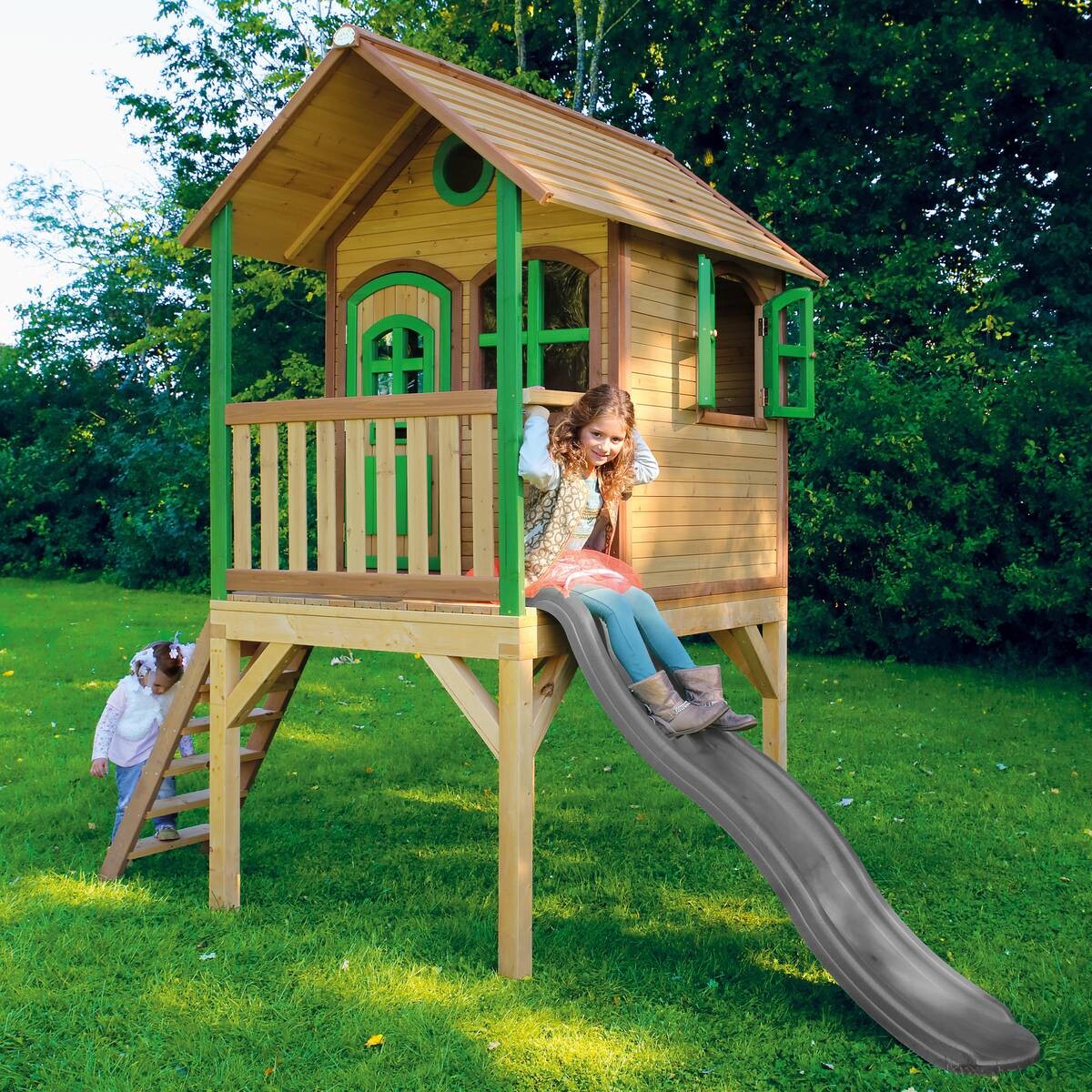 AXI Spielhaus Laura grün B/H/L: ca. 318x272x191 cm