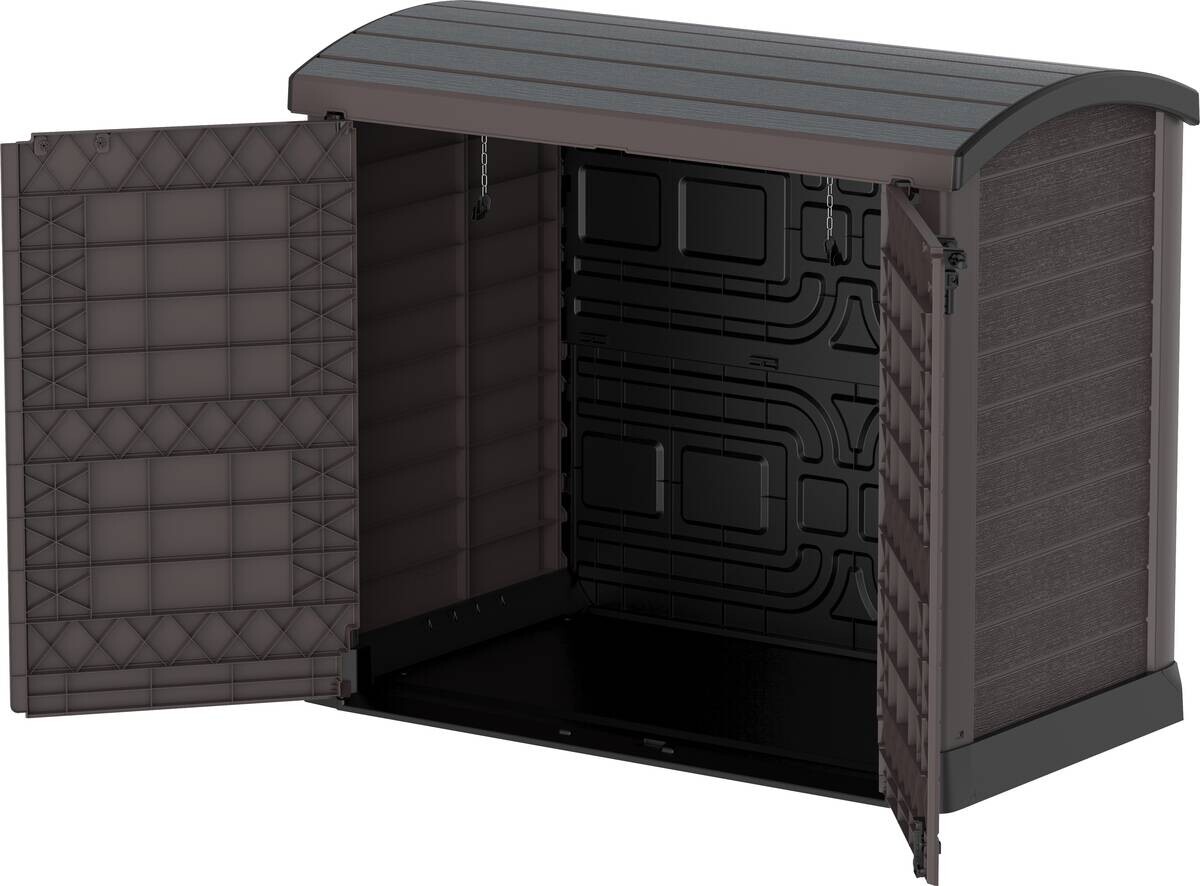 VCM Mülltonnenbox 2er StoreAway braun Kunststoff B/H/L: ca. 145x125x83 cm