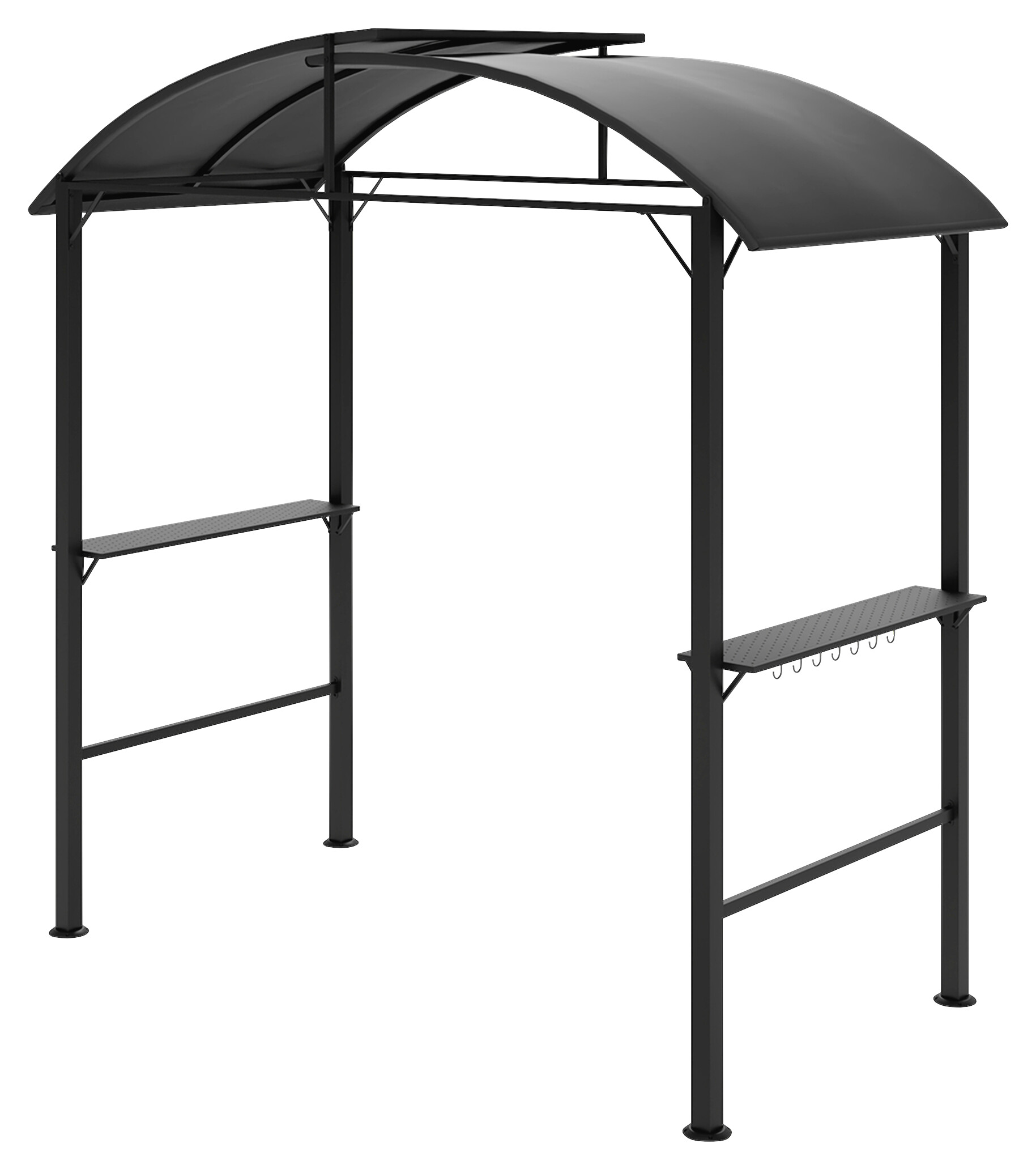 Outsunny Grillpavillon dunkelgrau Polyester B/H/L: ca. 110x235x233 cm