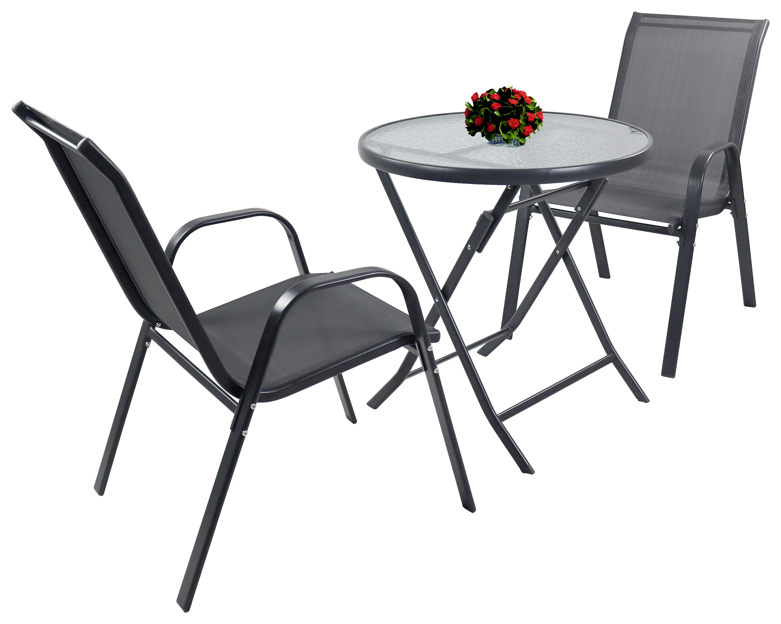 VCM Gartensitzgruppe Sonlas anthrazit Glas B/H/L: ca. 70x89x70 cm