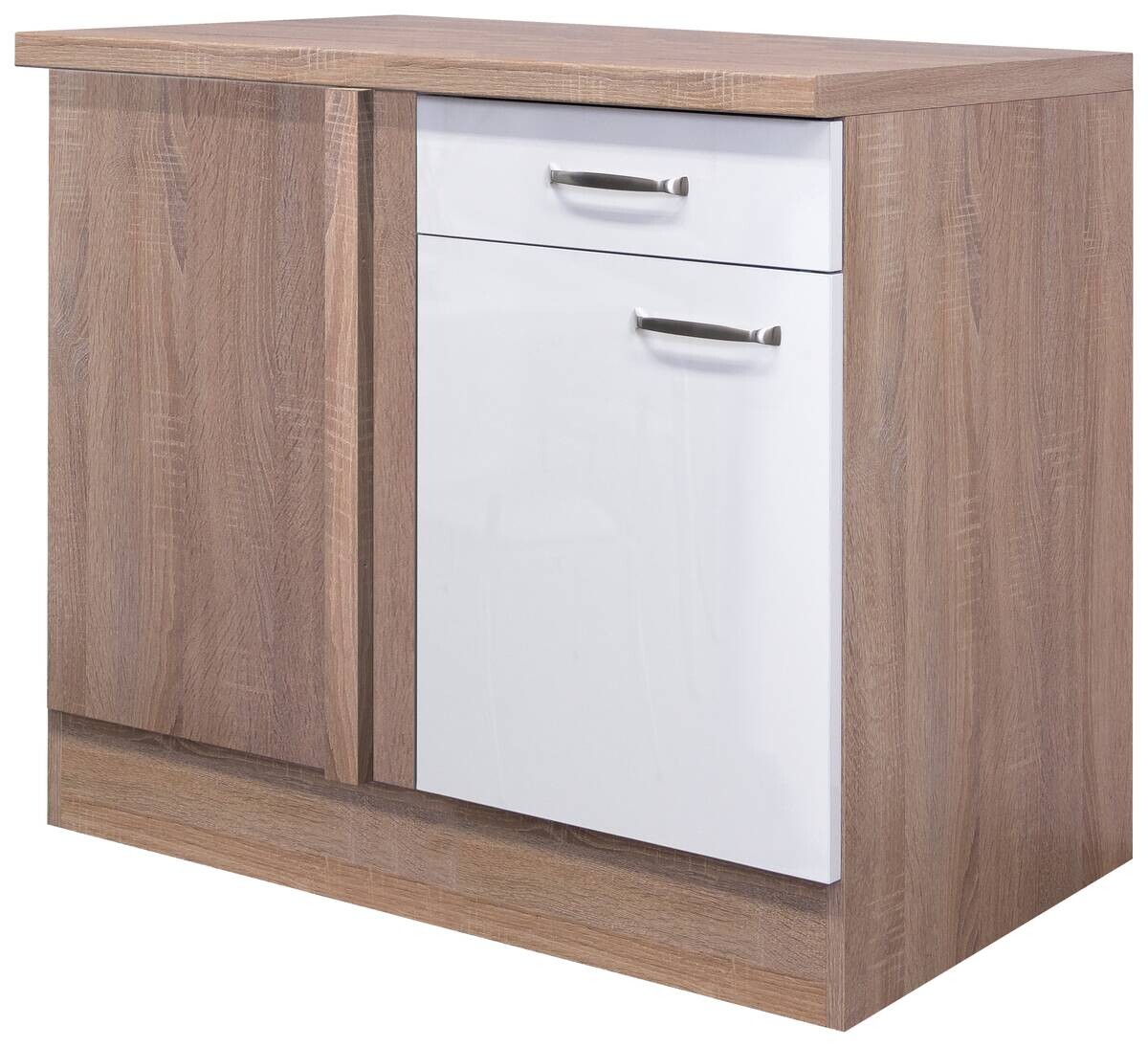 Eckunterschrank Valero weiß Hochglanz B/H/T: ca. 110x86x60 cm