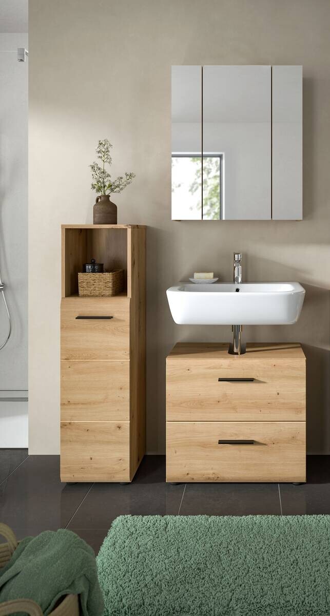 Badezimmer-Set Ice Artisan Oak Nachbildung B/H/T: ca. 105x185x30 cm