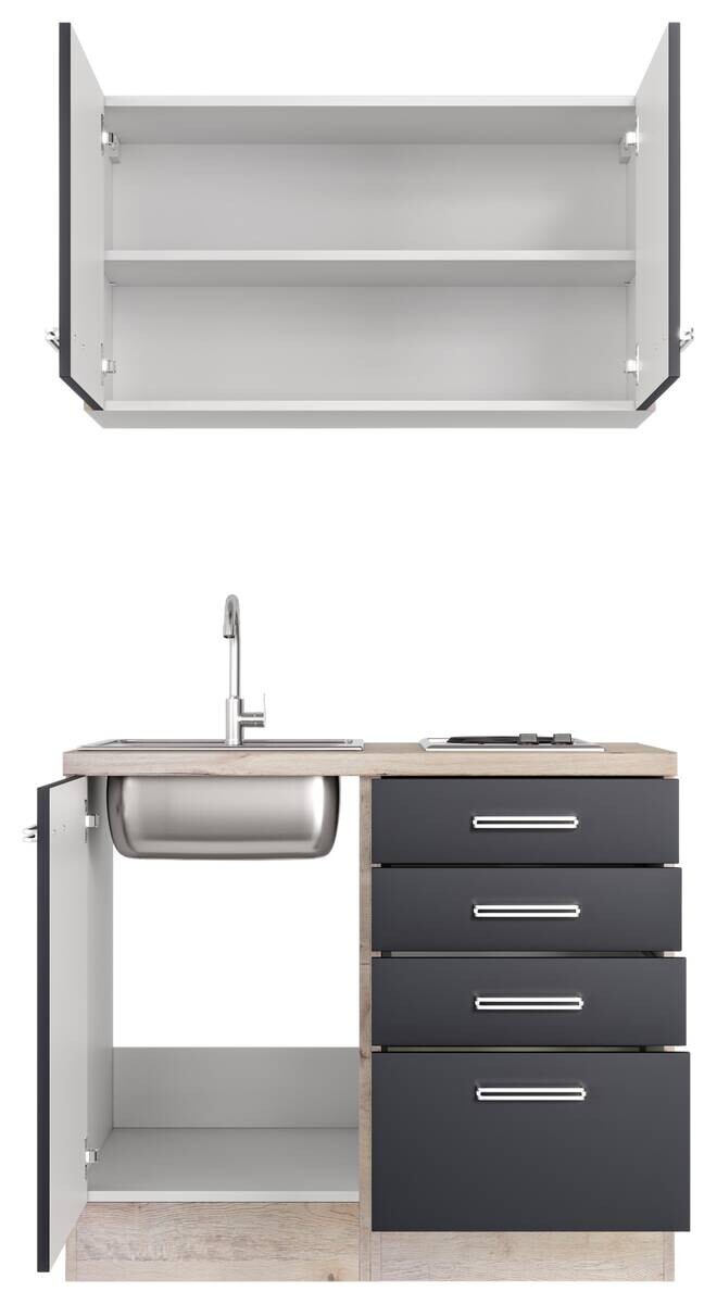 Küchenblock Elva anthrazit B/H/T: ca. 100x200x60 cm