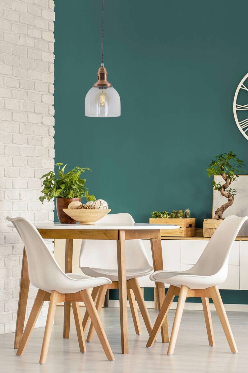 Näve Leuchten Pendelleuchte 6074147 Kupfer Glas Metall B/H/T: ca. 18,5x110x18,5 cm E27 1 Brennstellen