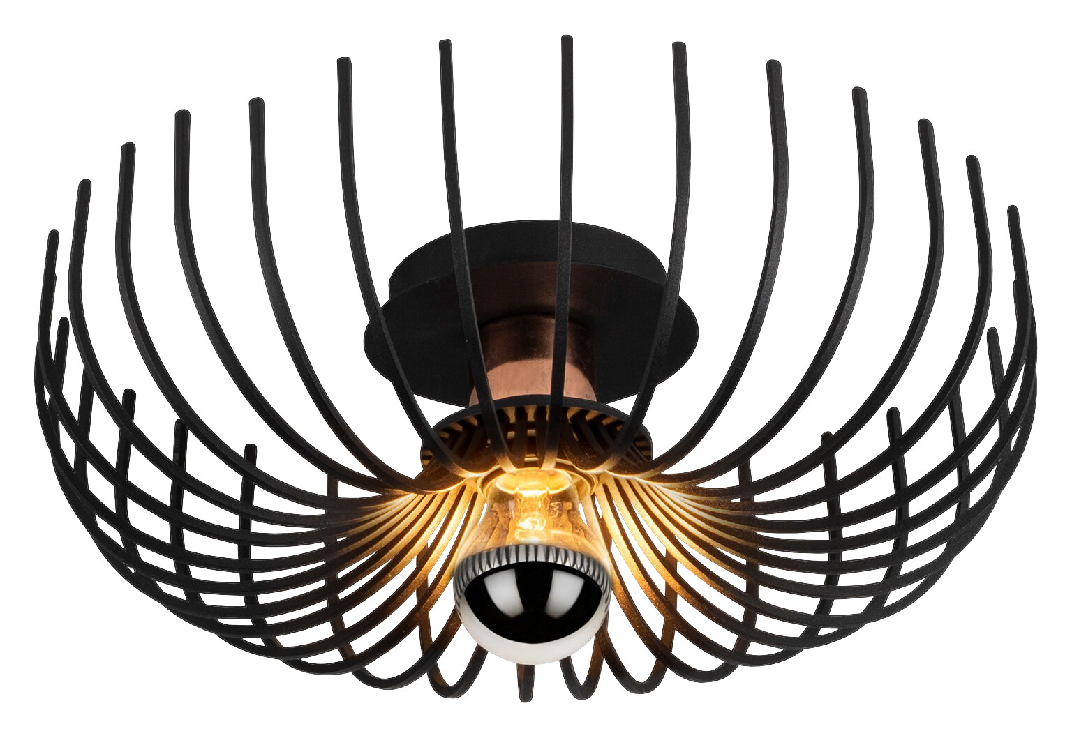 Opviq Deckenleuchte Aspendos schwarz Metall B/H/T/L/D: ca. 36x12x36x36x36 cm E27 1 Brennstellen