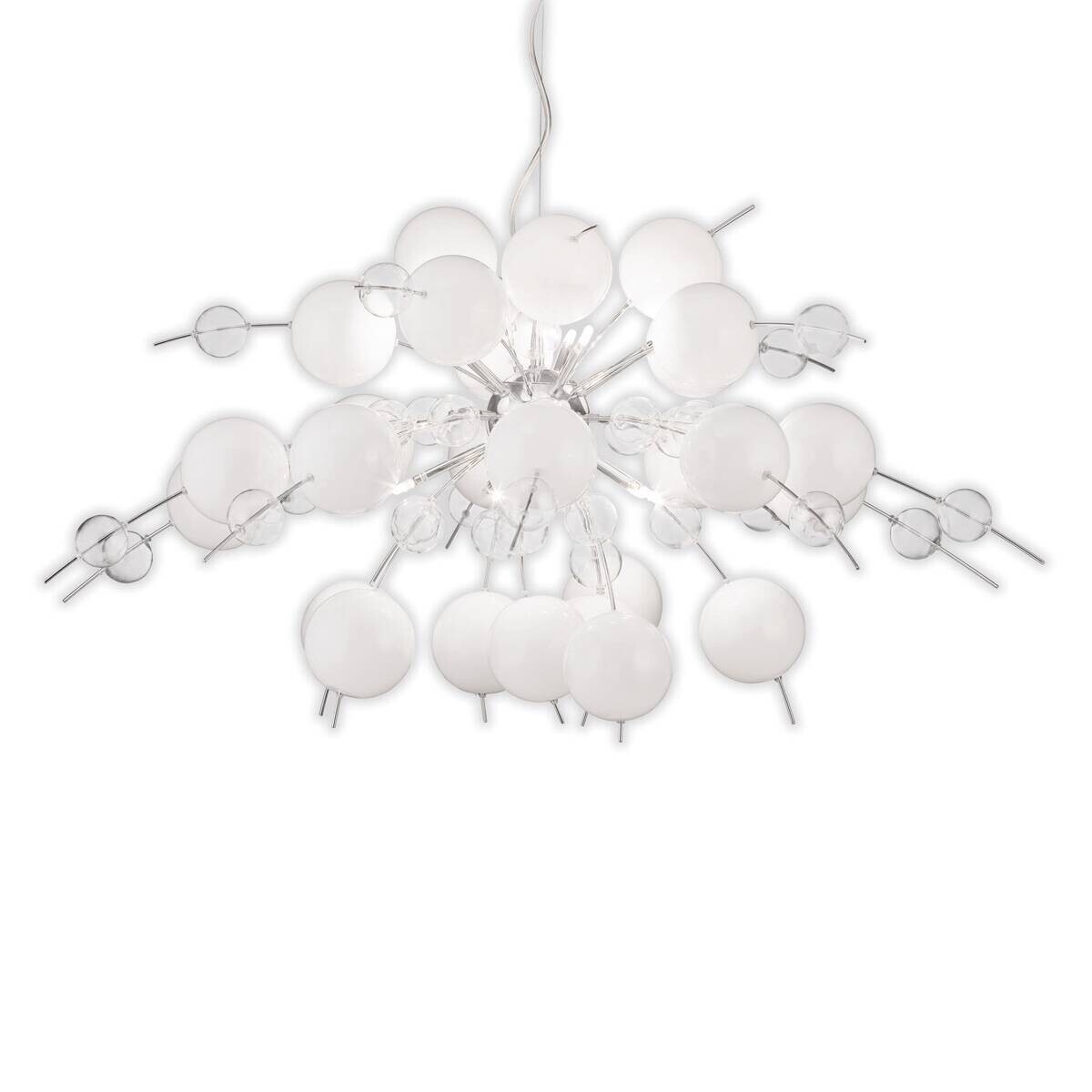 Näve Leuchten Pendelleuchte weiß Glas Metall B/H/T/D: ca. 98x187x98x98 cm G9 10 Brennstellen